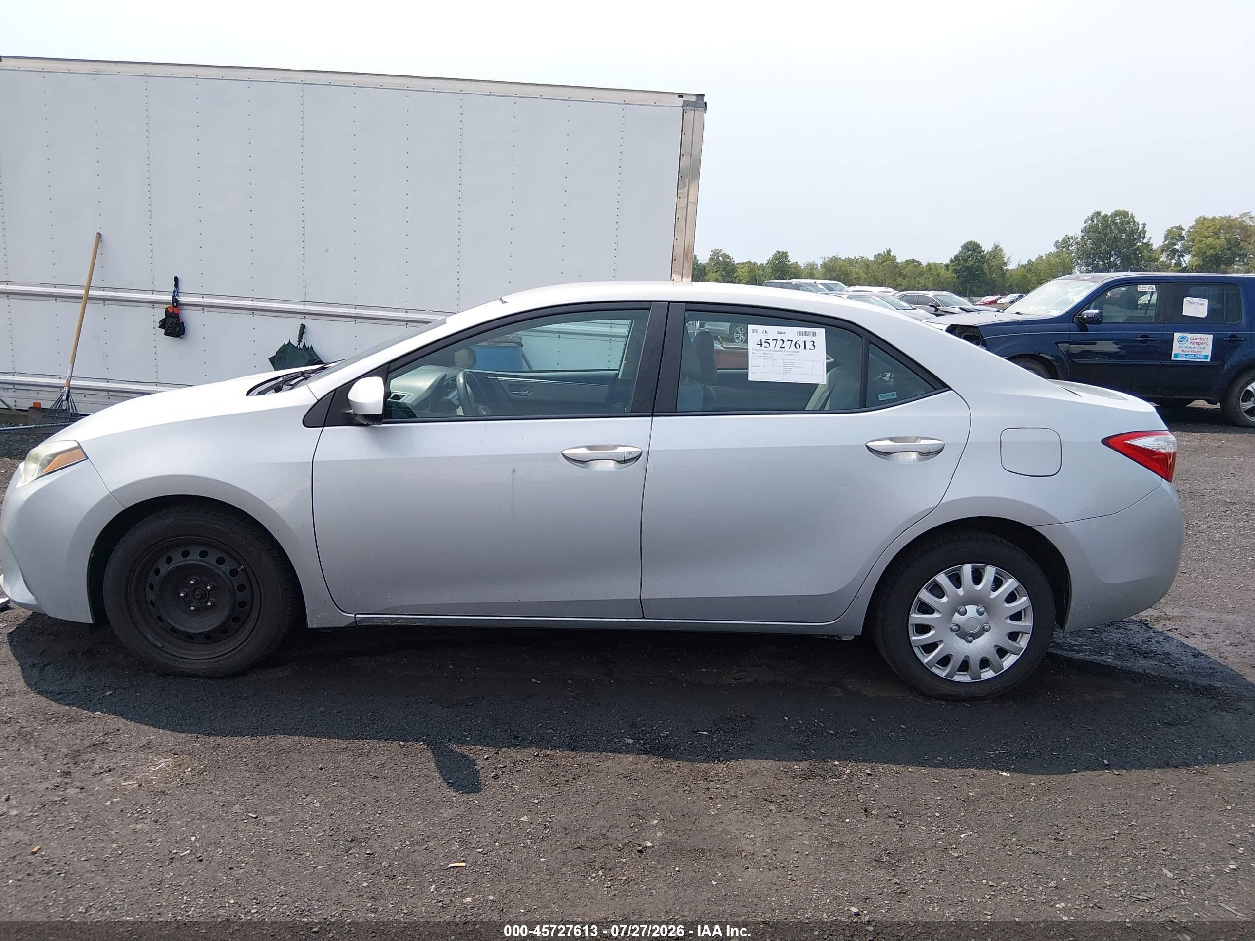 2014 Toyota Corolla Le Серебряный vin: 2T1BURHE5EC157764