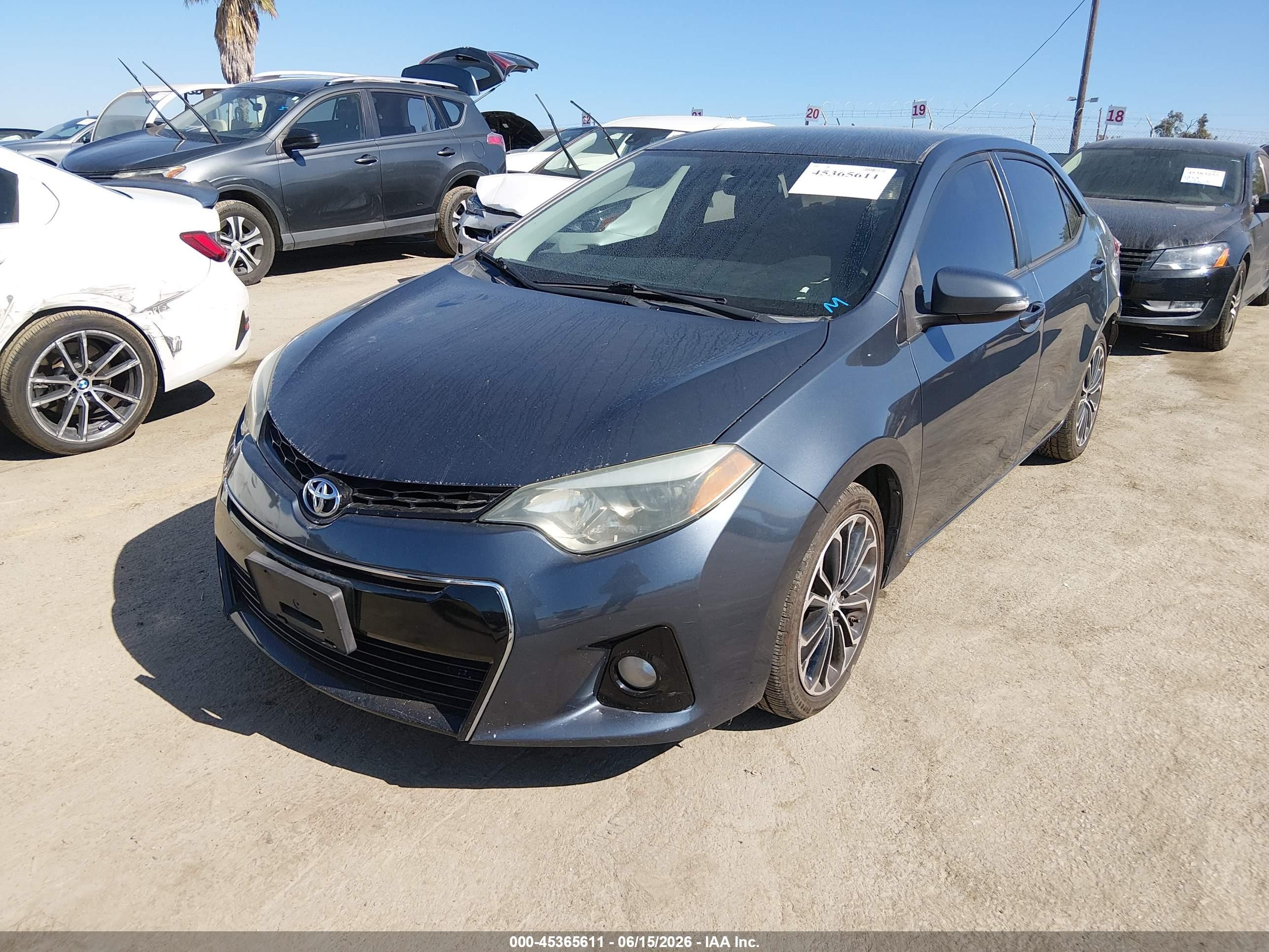 2014 Toyota Corolla S Plus Gray vin: 2T1BURHE5EC177223
