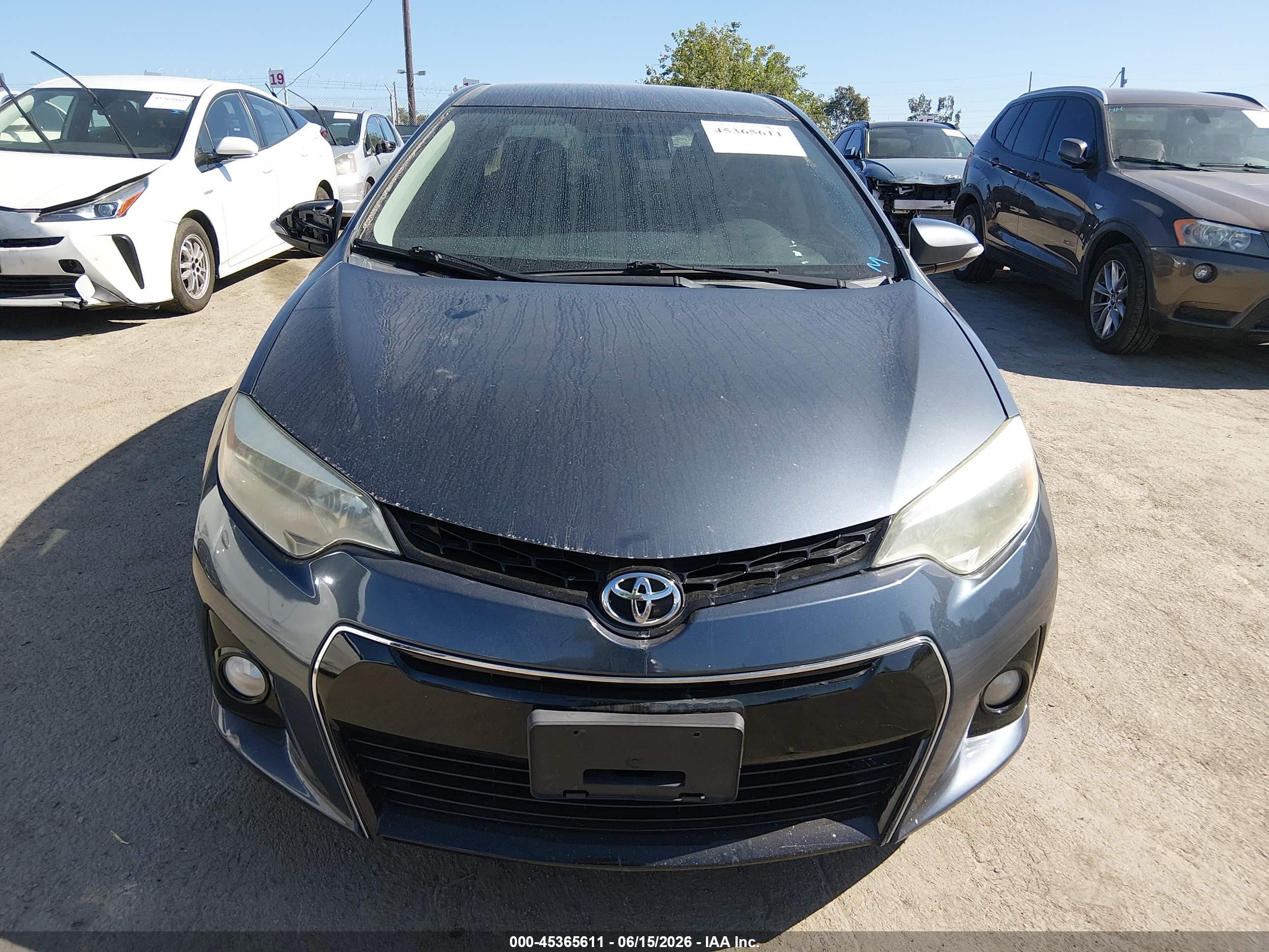 2014 Toyota Corolla S Plus Gray vin: 2T1BURHE5EC177223