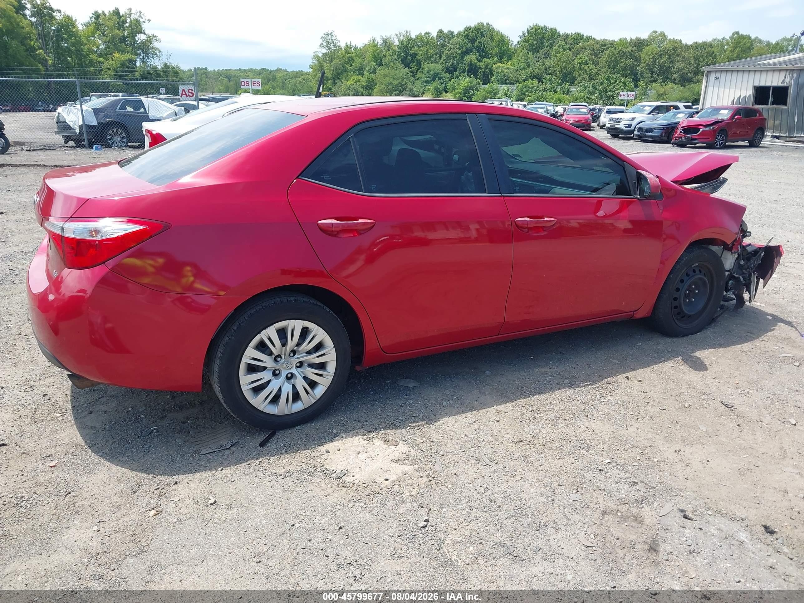 2014 Toyota Corolla Le Red vin: 2T1BURHE5EC181112