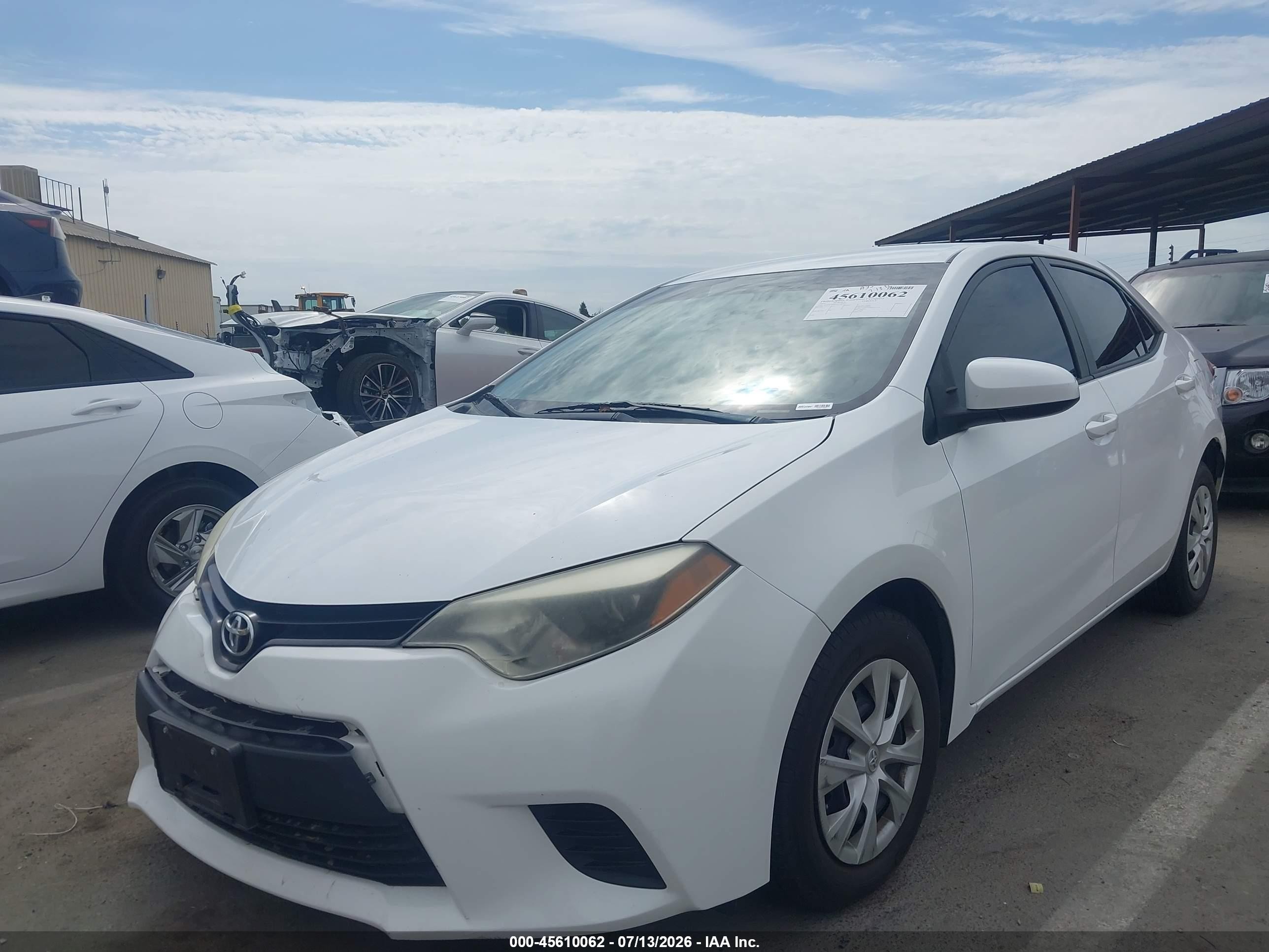 2014 Toyota Corolla L Белый vin: 2T1BURHE5EC185340