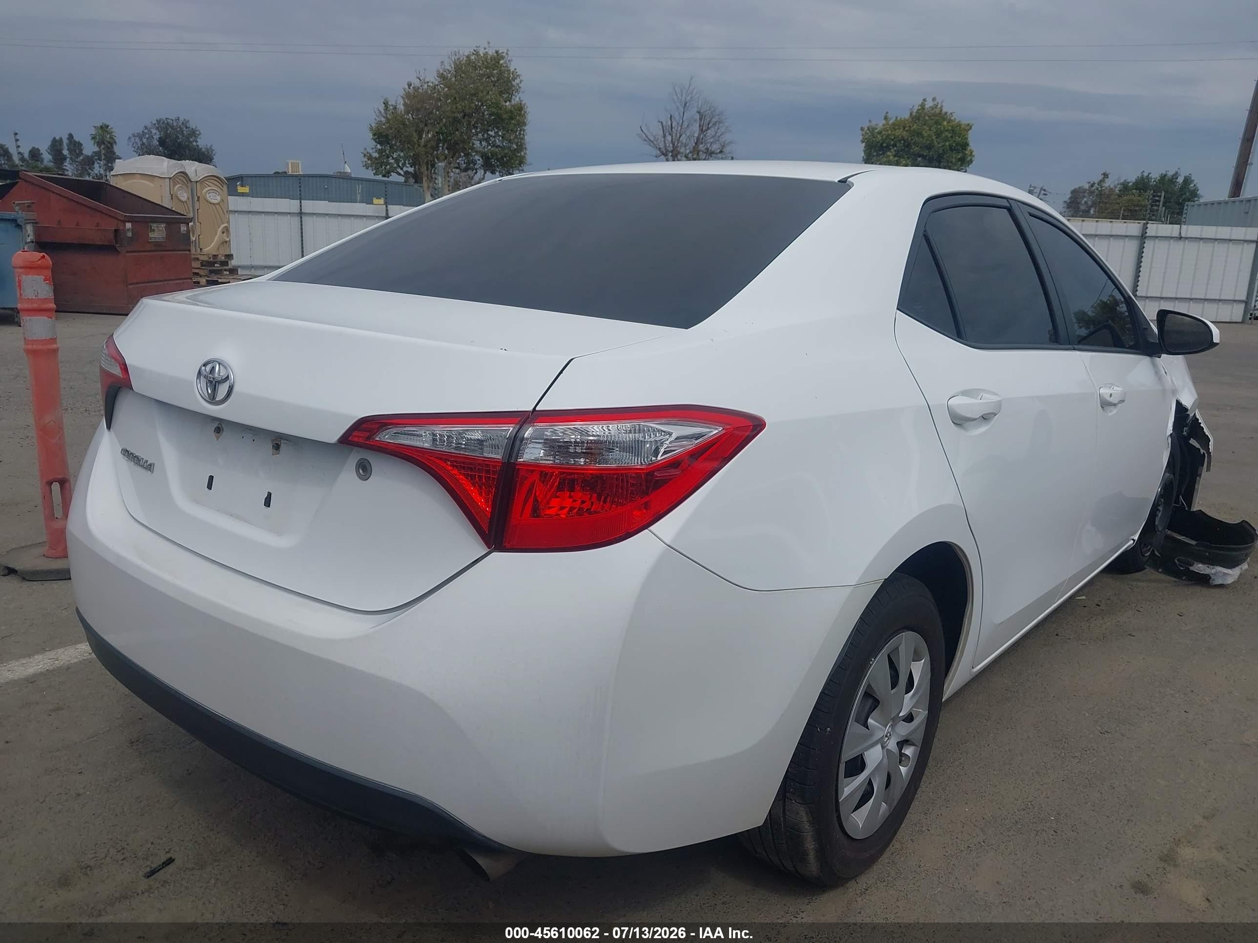 2014 Toyota Corolla L Белый vin: 2T1BURHE5EC185340
