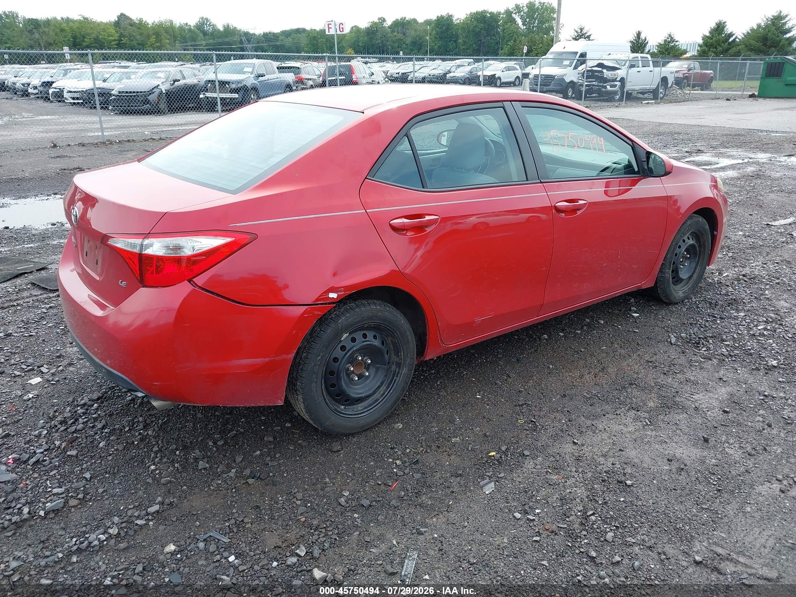 2014 Toyota Corolla Le Красный vin: 2T1BURHE5EC186567