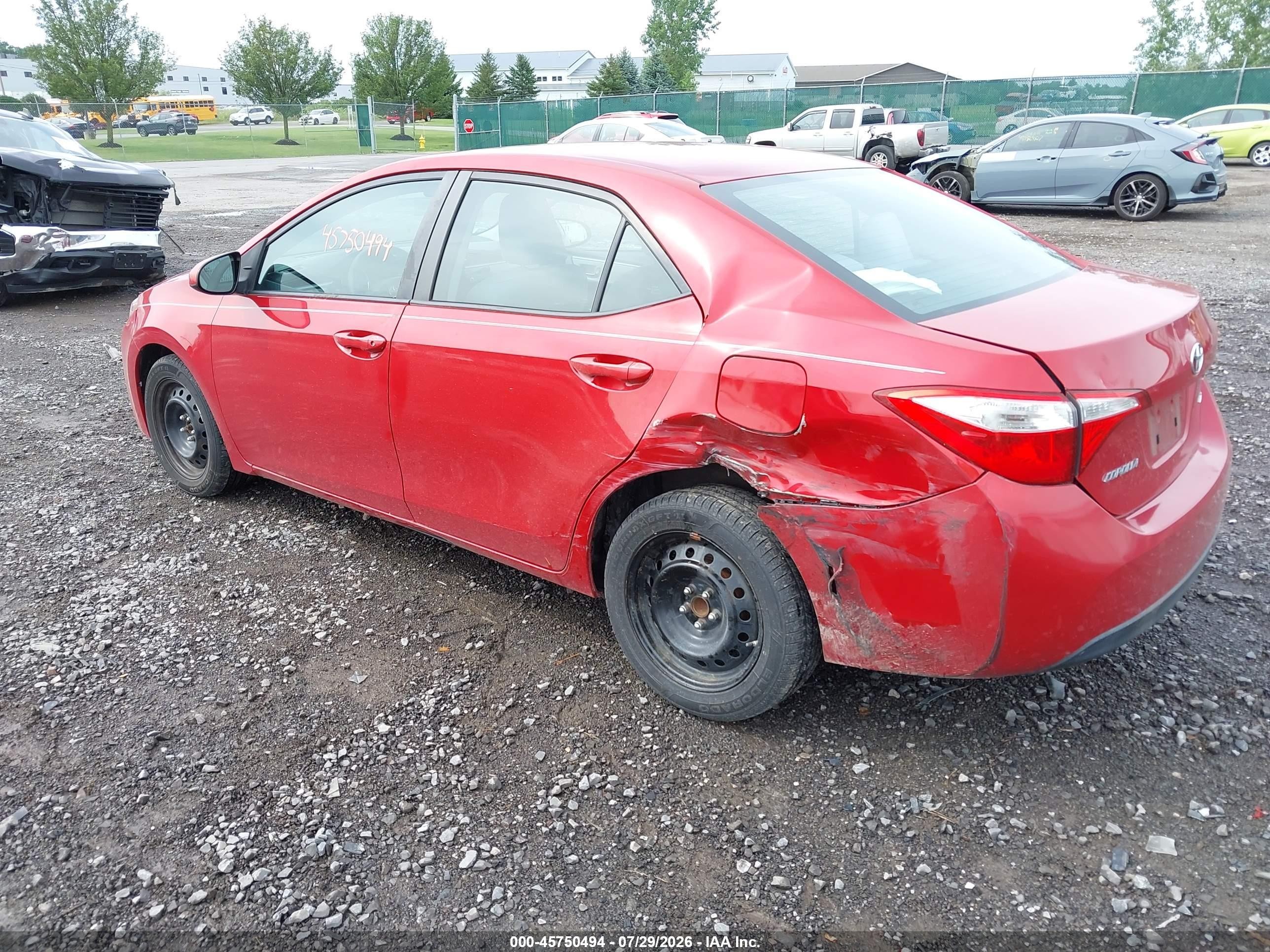 2014 Toyota Corolla Le Красный vin: 2T1BURHE5EC186567
