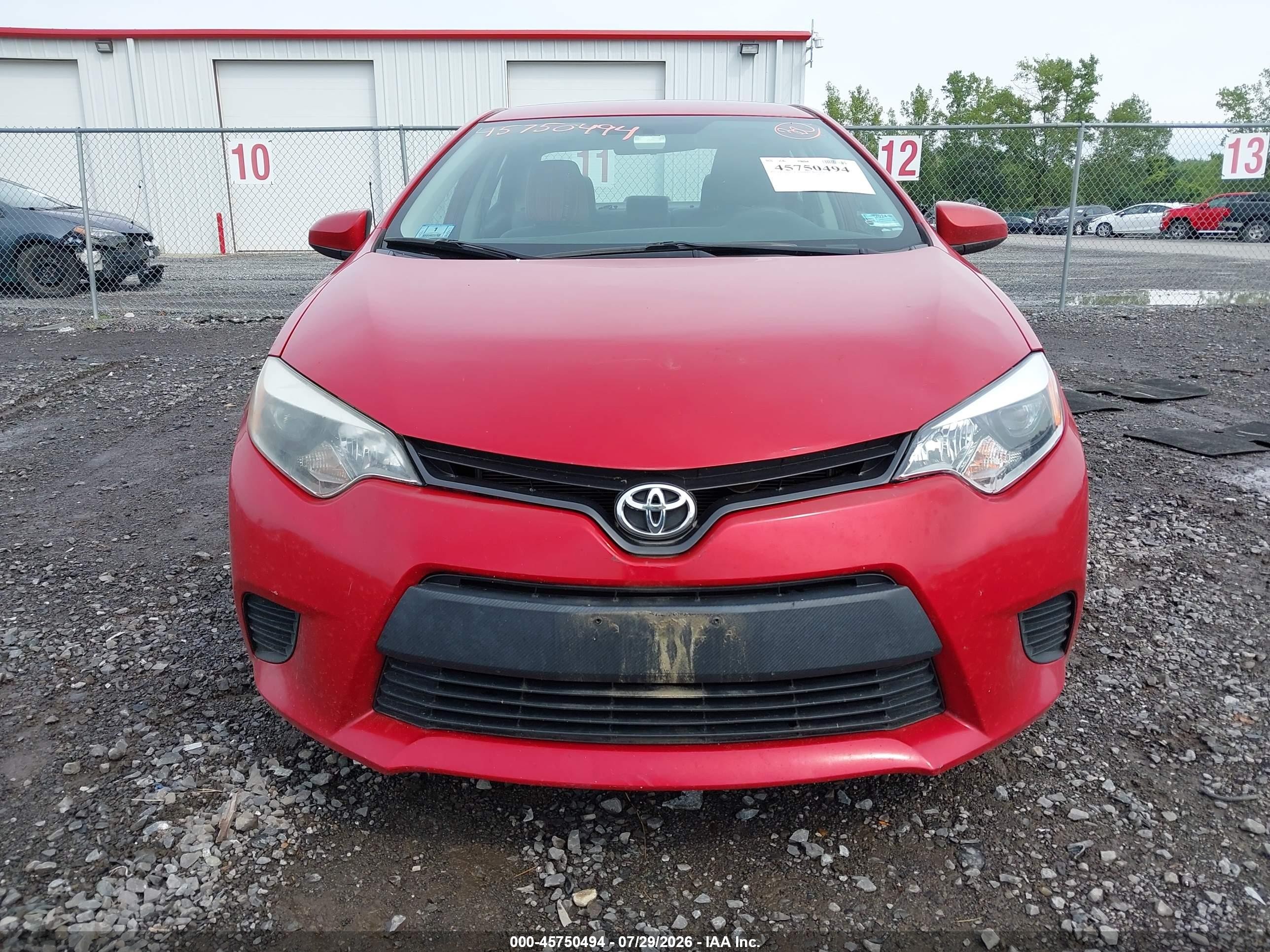 2014 Toyota Corolla Le Красный vin: 2T1BURHE5EC186567