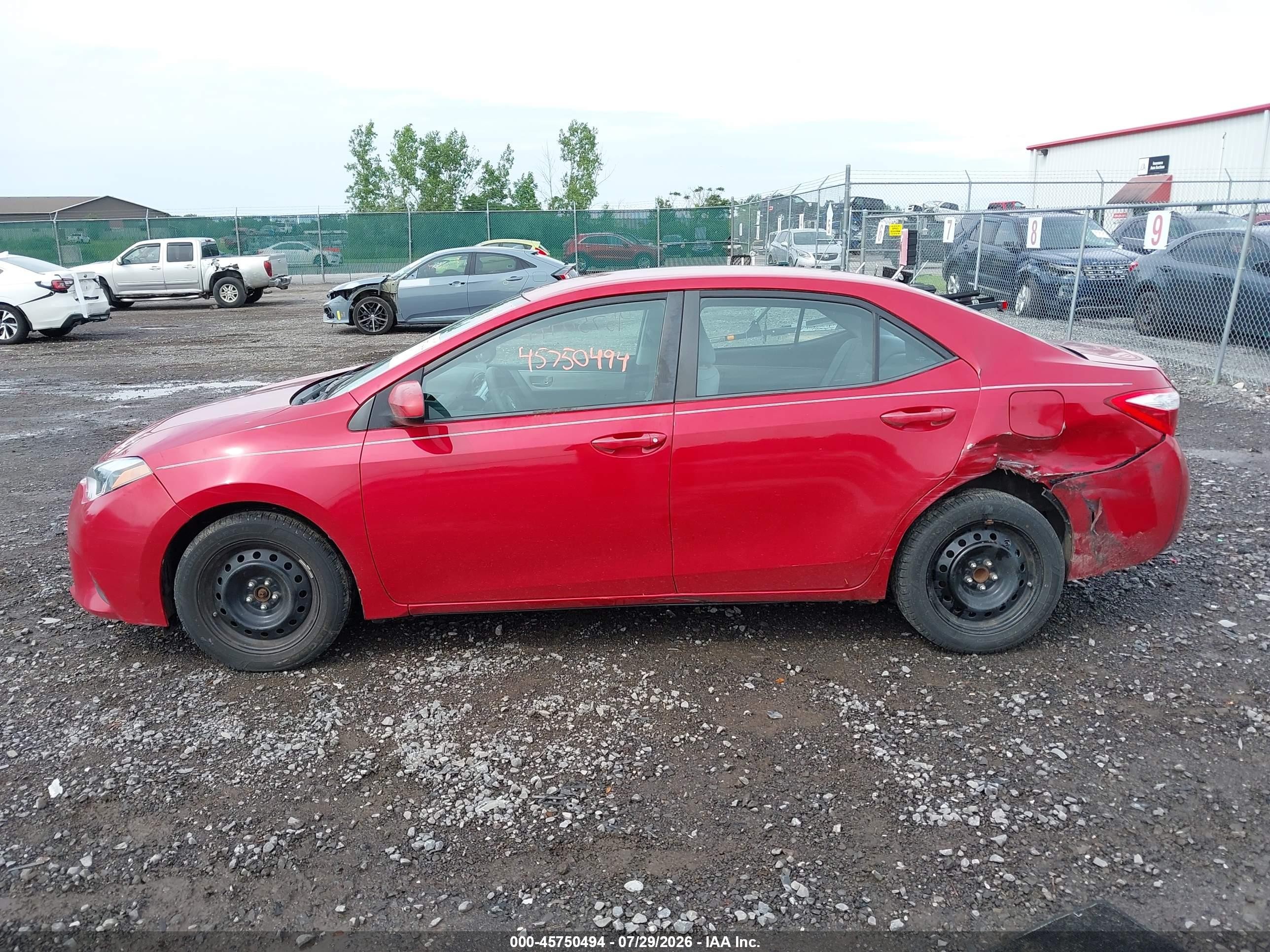 2014 Toyota Corolla Le Красный vin: 2T1BURHE5EC186567
