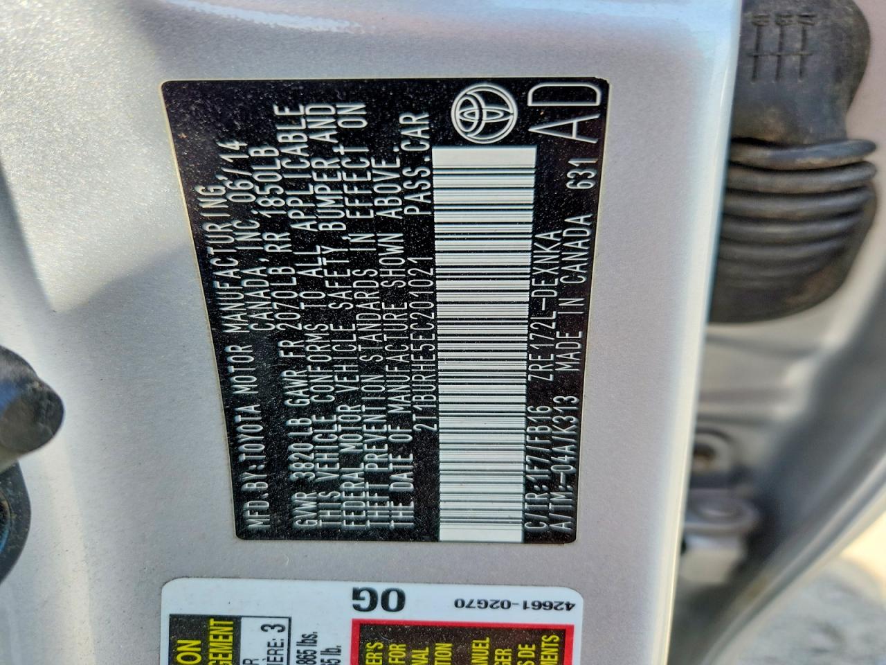2014 Toyota Corolla Le Silver vin: 2T1BURHE5EC201021