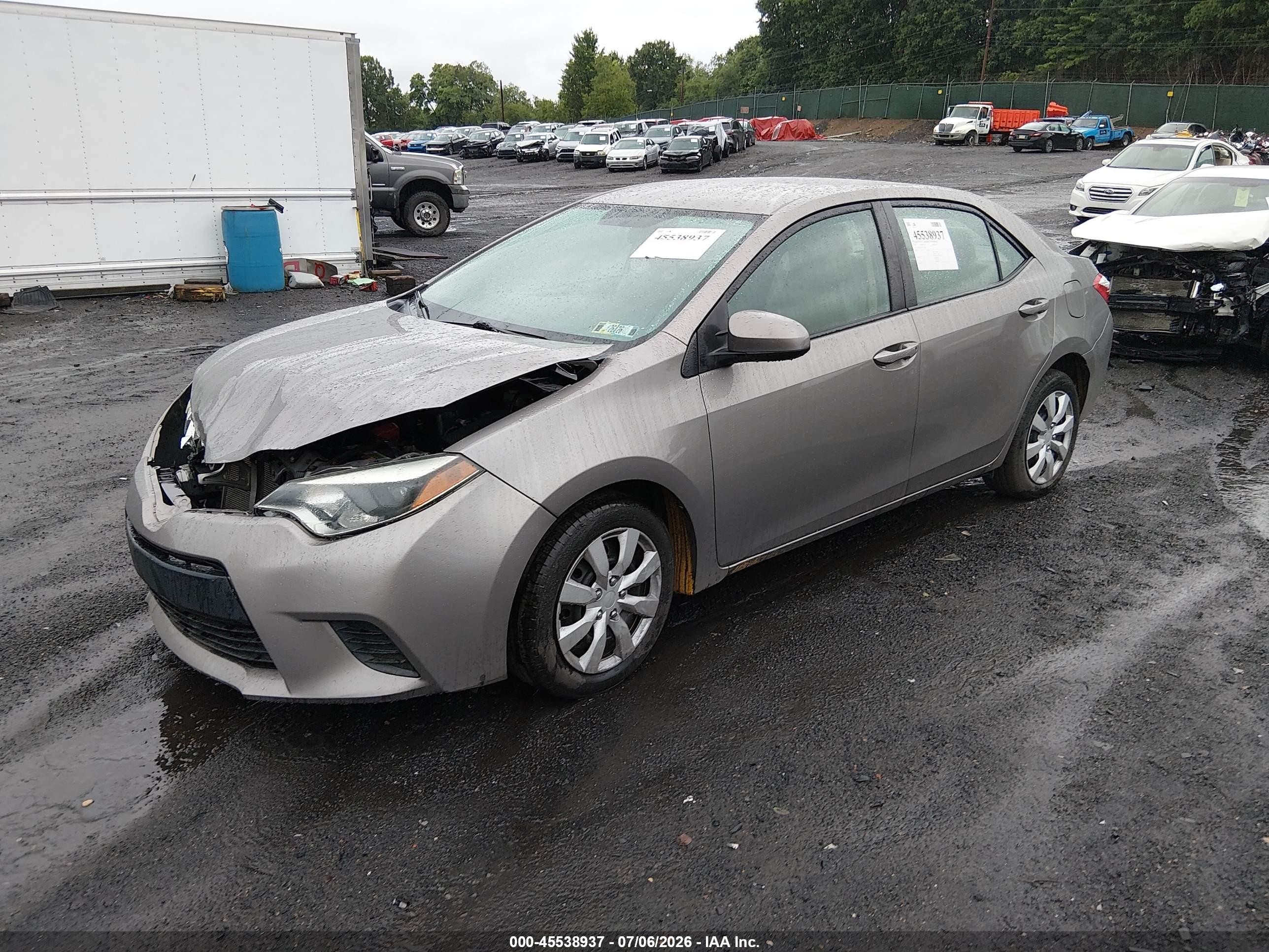 2014 Toyota Corolla Le Gray vin: 2T1BURHE5EC215890