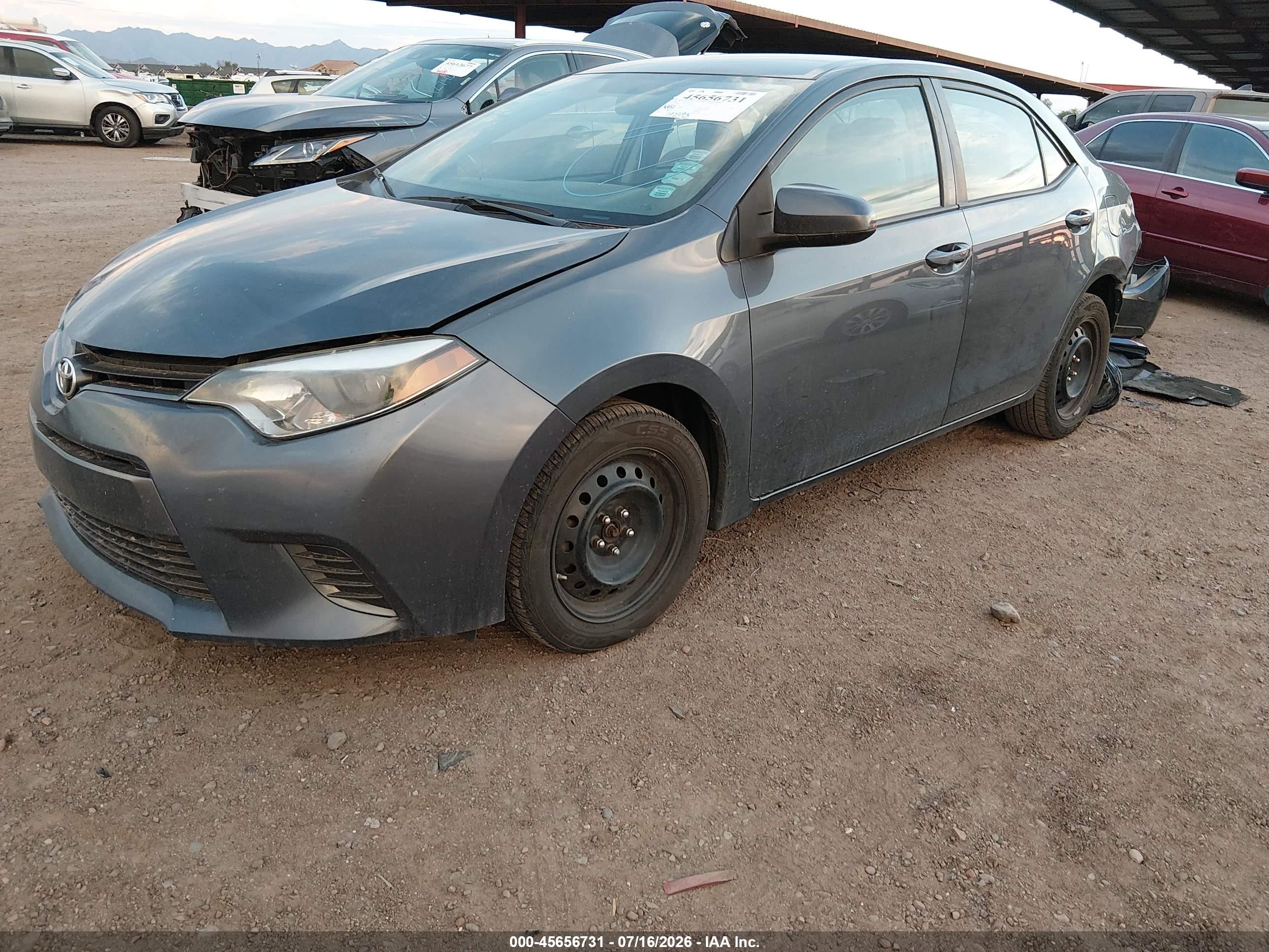 2015 Toyota Corolla Le Gray vin: 2T1BURHE5FC275508