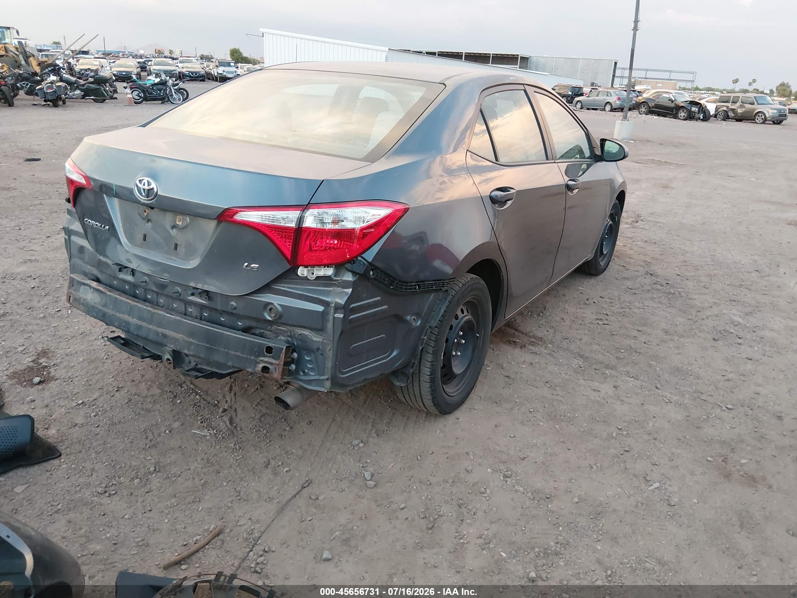 2015 Toyota Corolla Le Gray vin: 2T1BURHE5FC275508