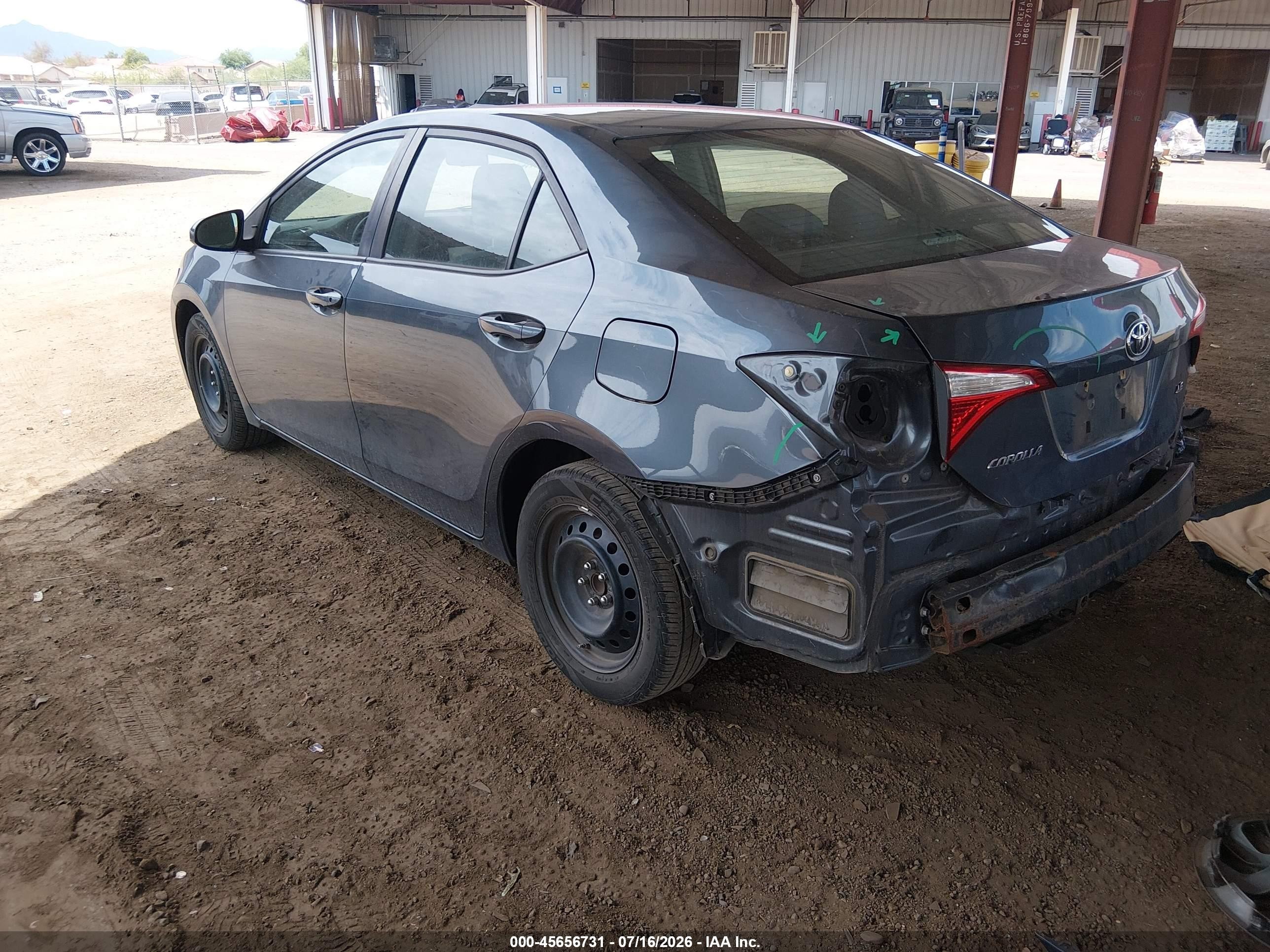 2015 Toyota Corolla Le Gray vin: 2T1BURHE5FC275508