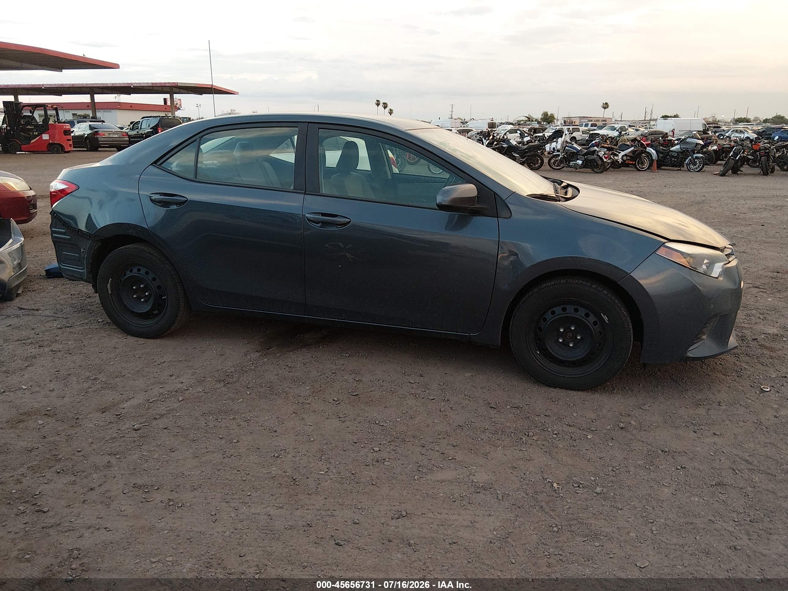 2015 Toyota Corolla Le Gray vin: 2T1BURHE5FC275508
