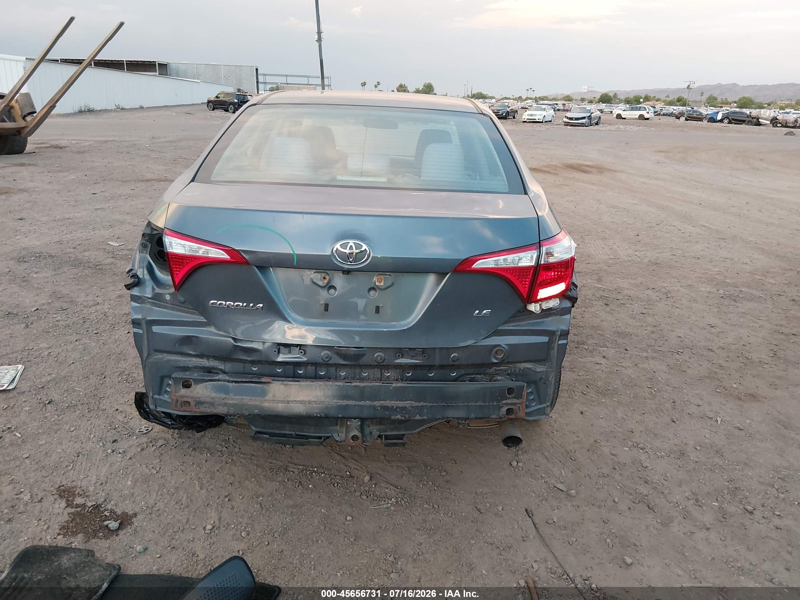 2015 Toyota Corolla Le Gray vin: 2T1BURHE5FC275508