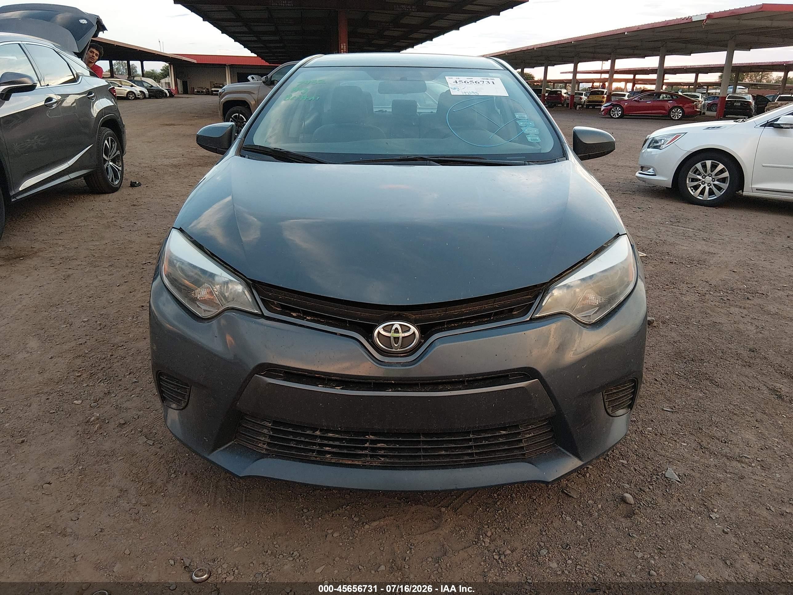 2015 Toyota Corolla Le Gray vin: 2T1BURHE5FC275508