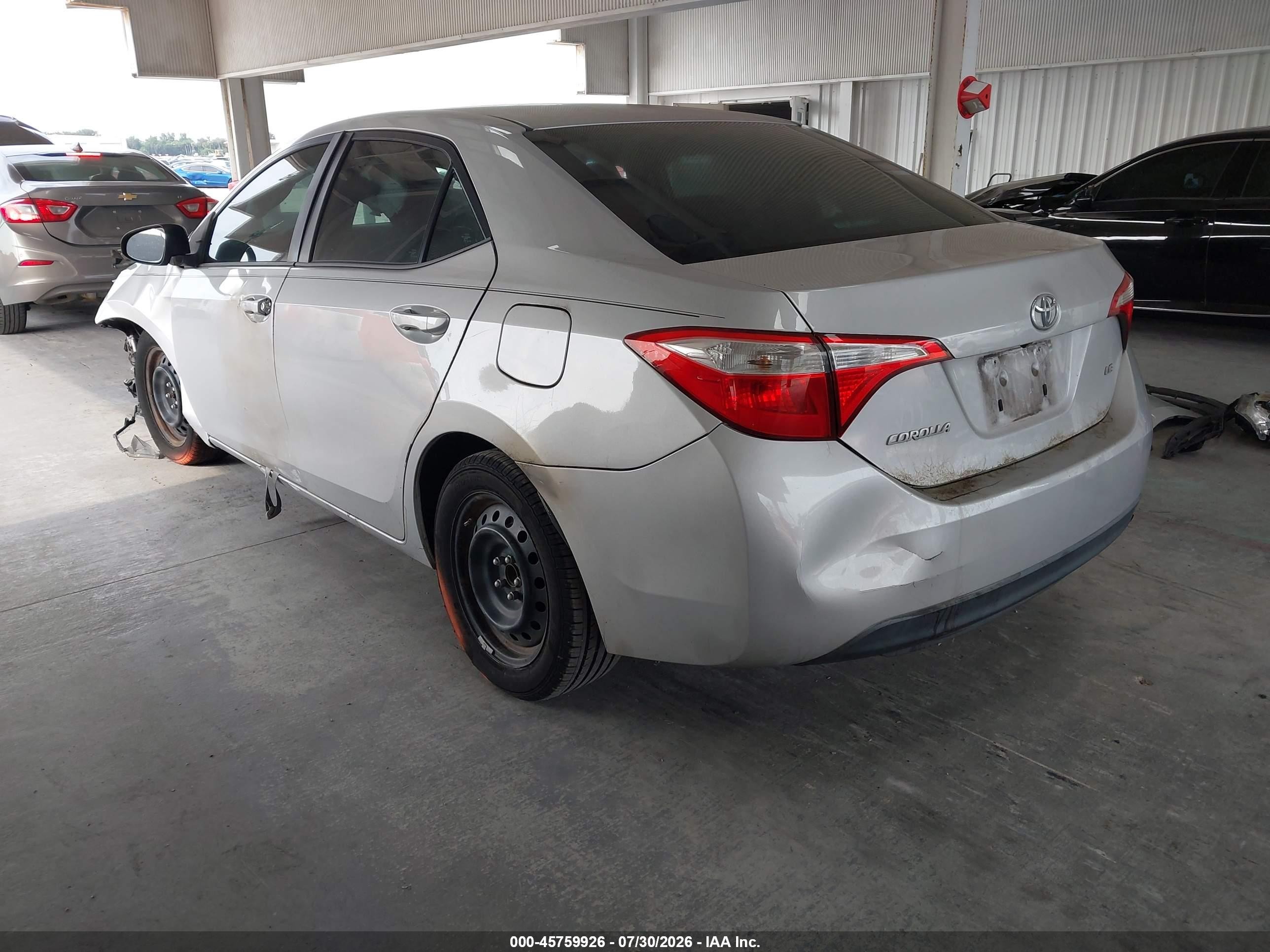 2015 Toyota Corolla Le Silver vin: 2T1BURHE5FC318406