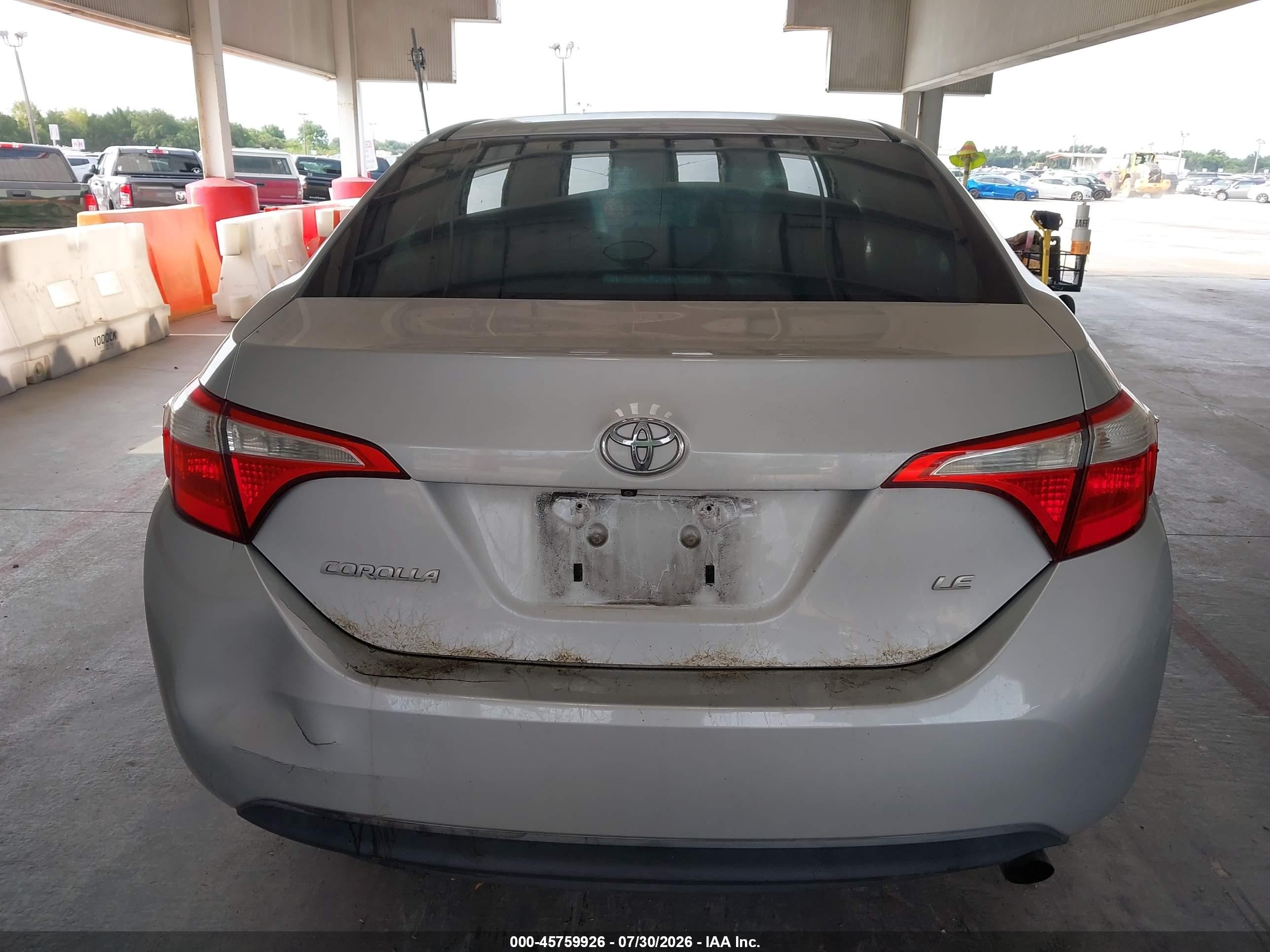 2015 Toyota Corolla Le Silver vin: 2T1BURHE5FC318406