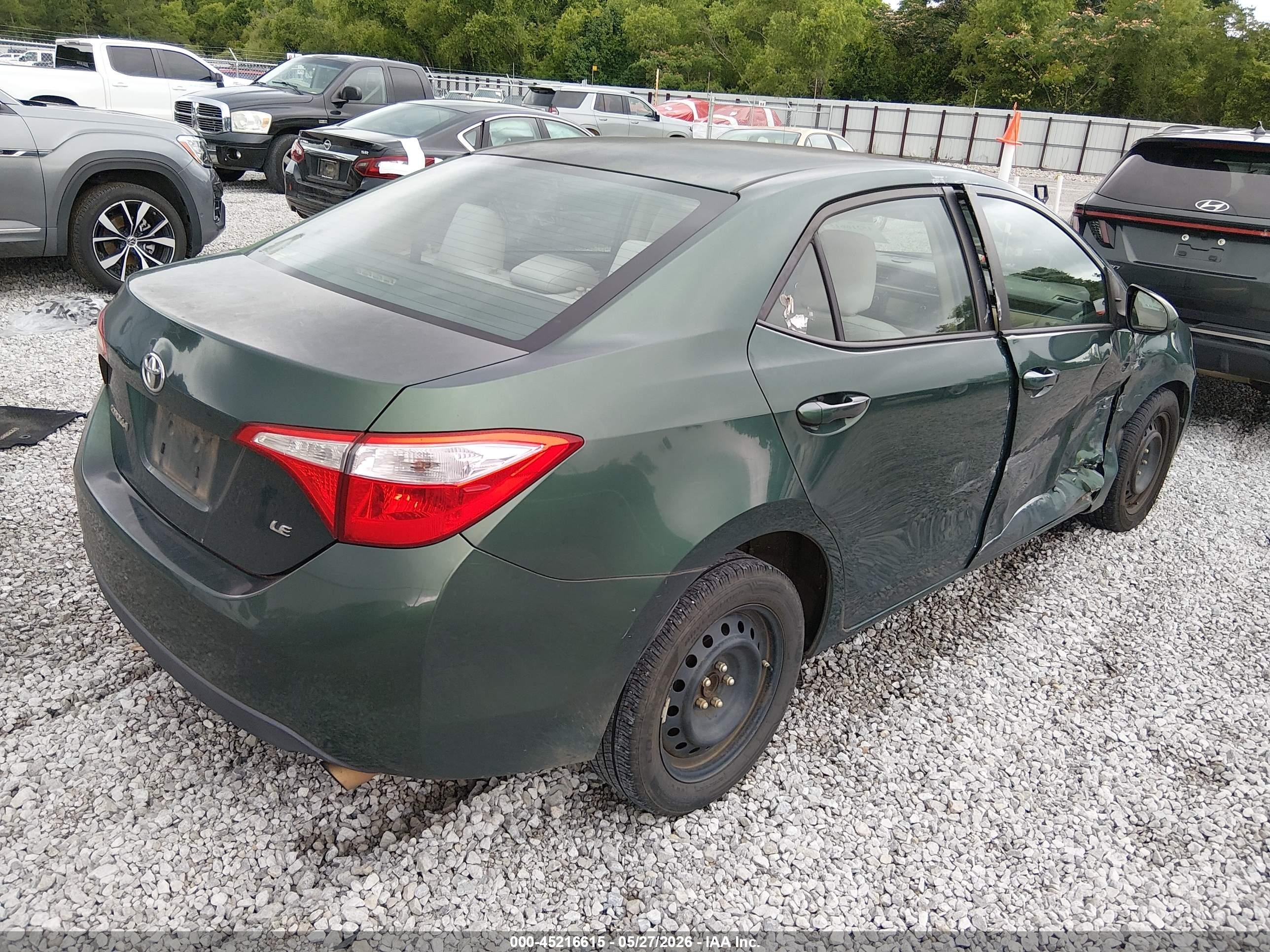 2015 Toyota Corolla Le Green vin: 2T1BURHE5FC344696