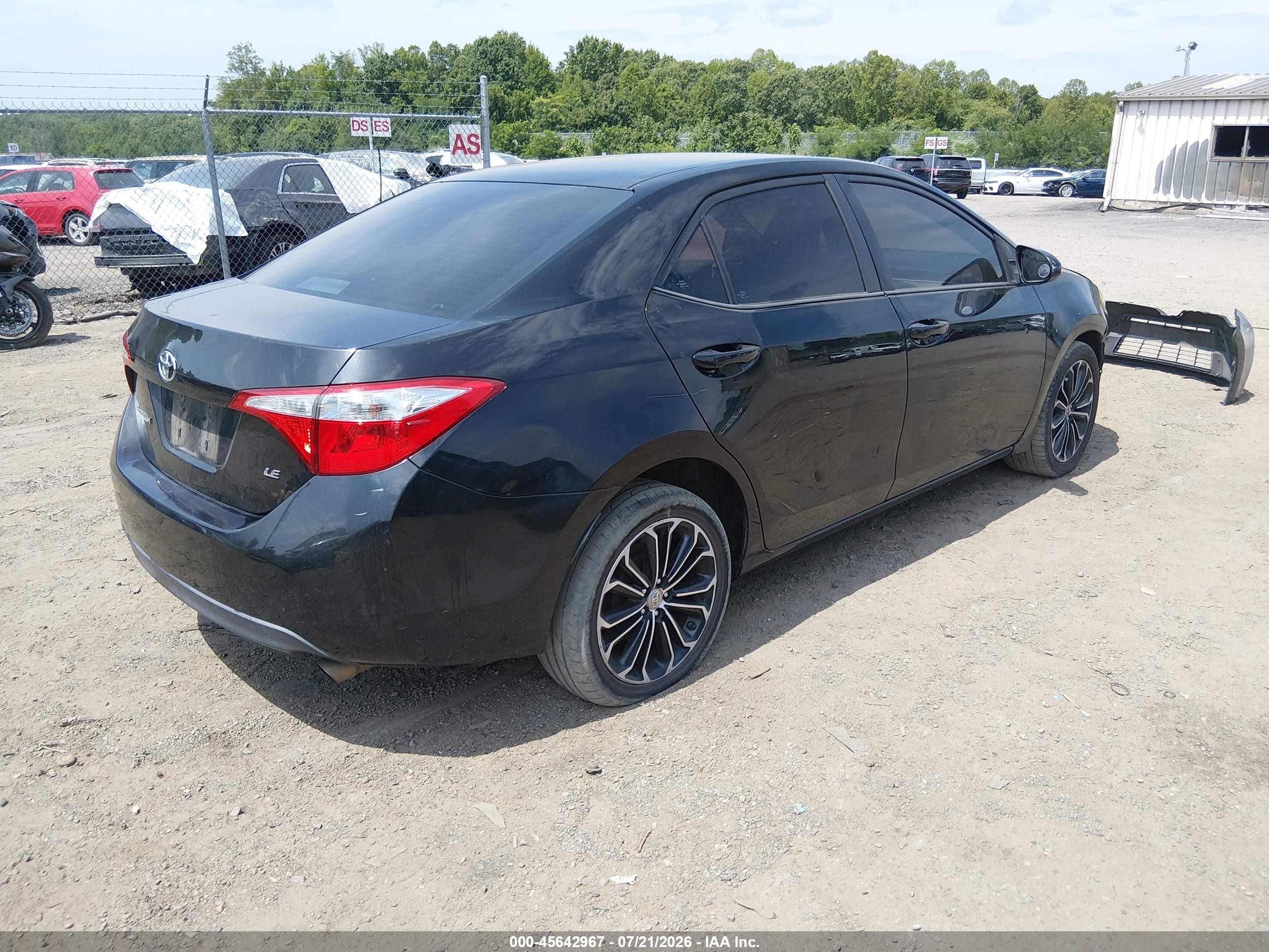 2015 Toyota Corolla Le Black vin: 2T1BURHE5FC359831