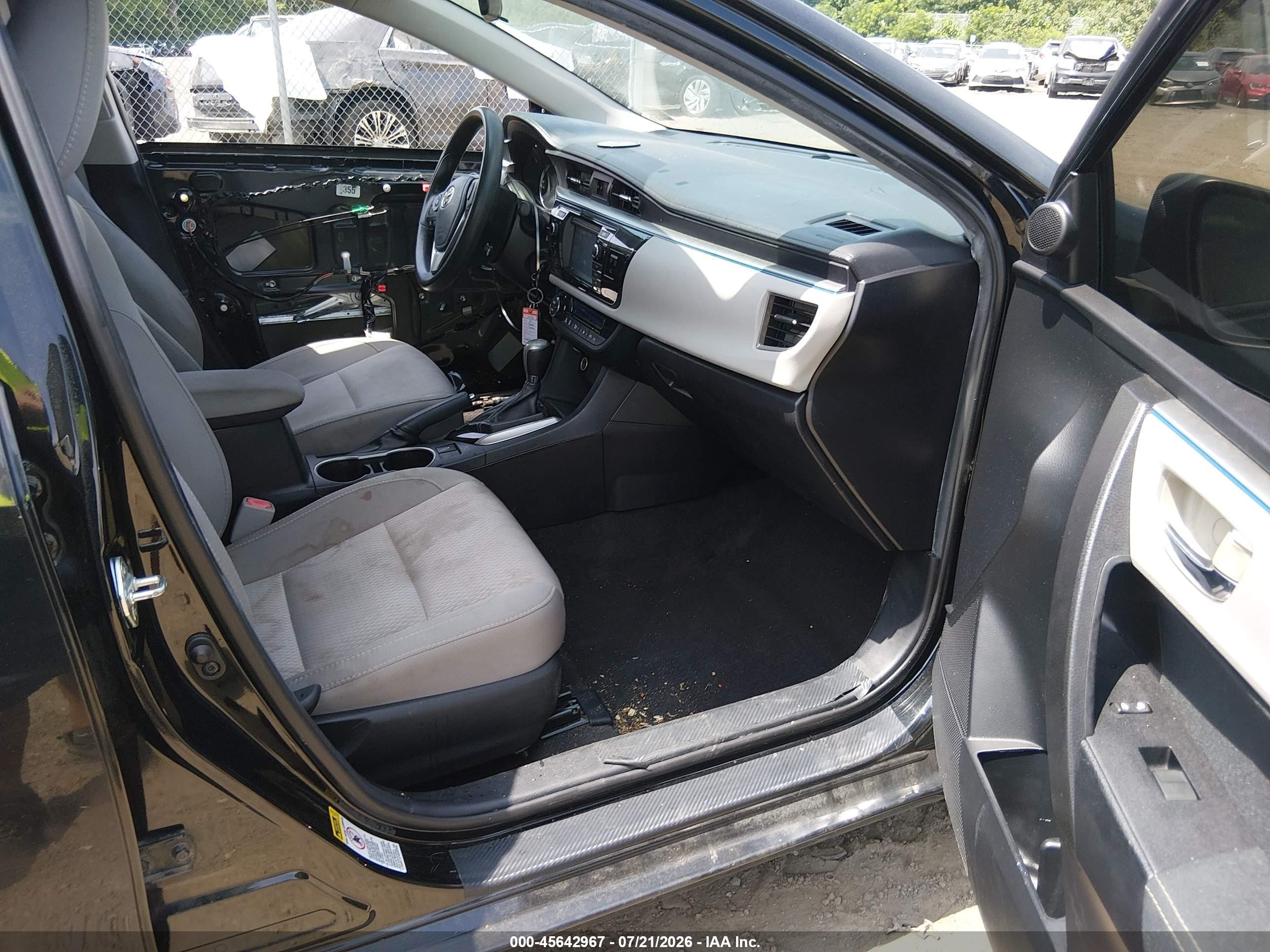 2015 Toyota Corolla Le Black vin: 2T1BURHE5FC359831