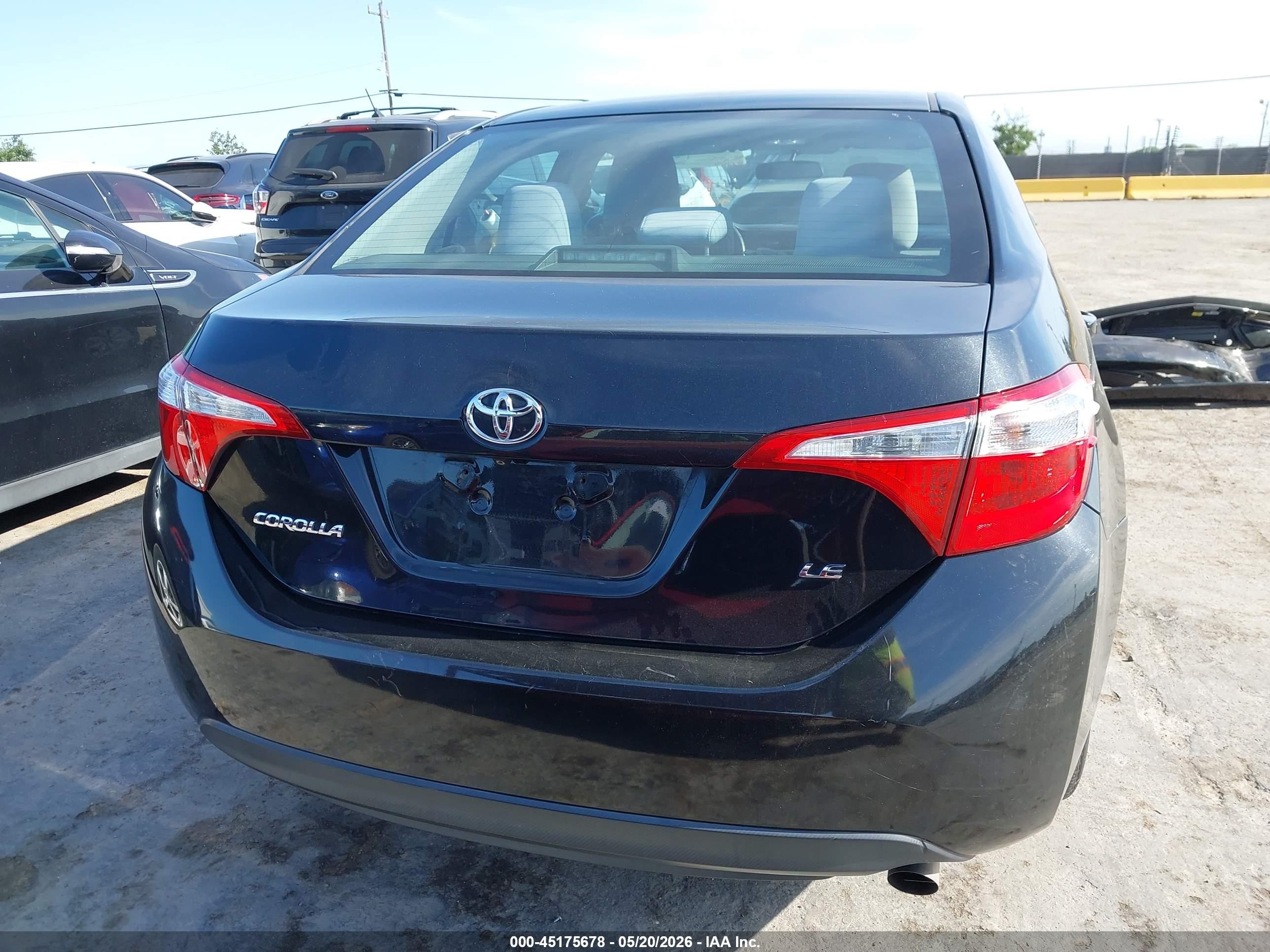 2015 Toyota Corolla Le Black vin: 2T1BURHE5FC375981