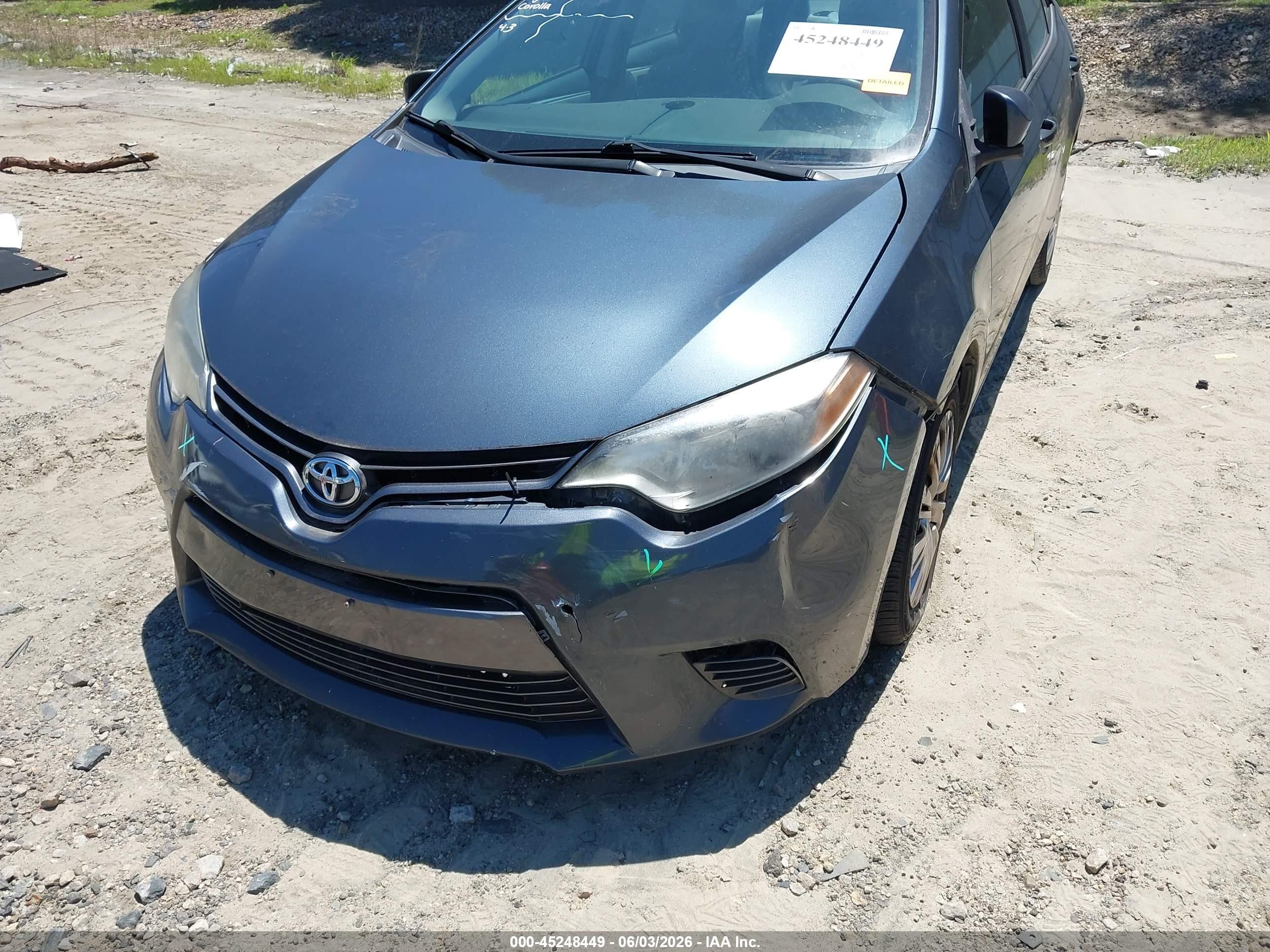 2015 Toyota Corolla Le Gray vin: 2T1BURHE5FC417890
