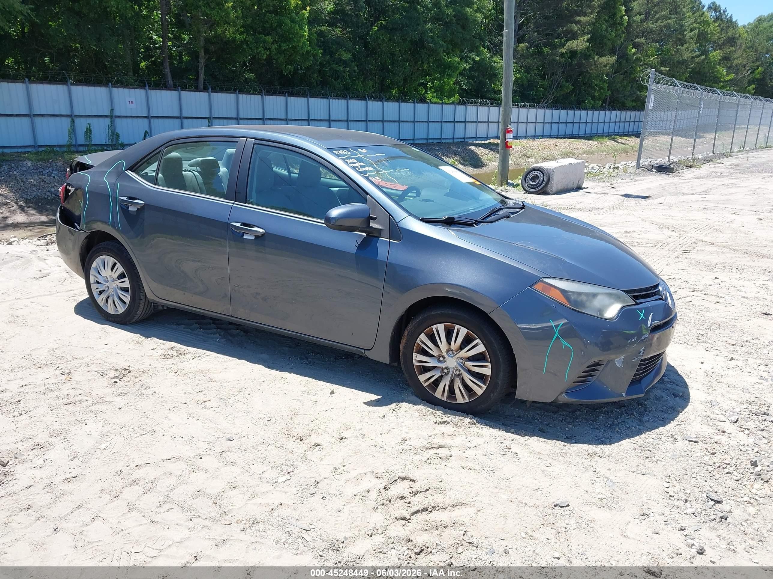 2015 Toyota Corolla Le Серый vin: 2T1BURHE5FC417890