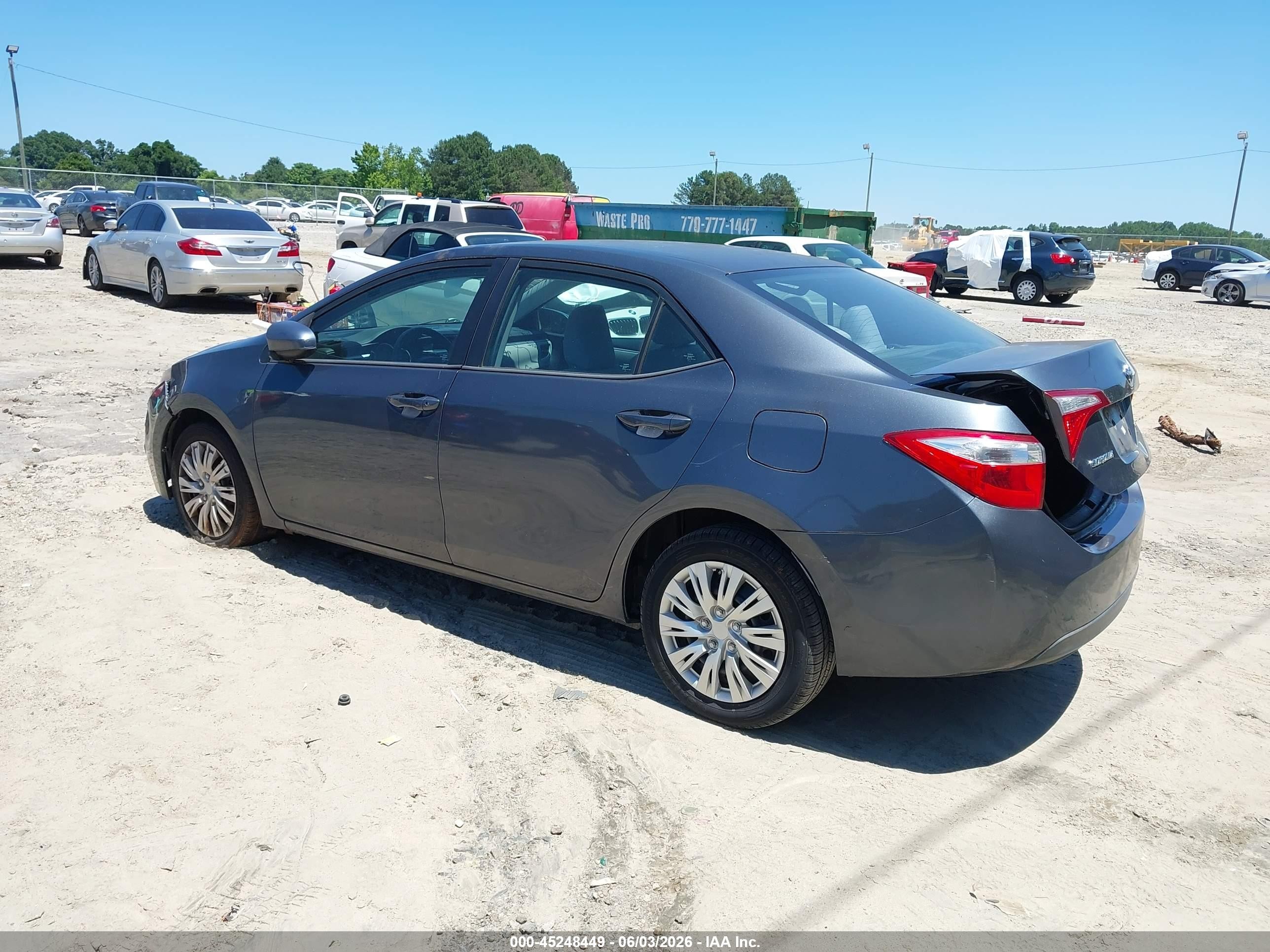 2015 Toyota Corolla Le Gray vin: 2T1BURHE5FC417890