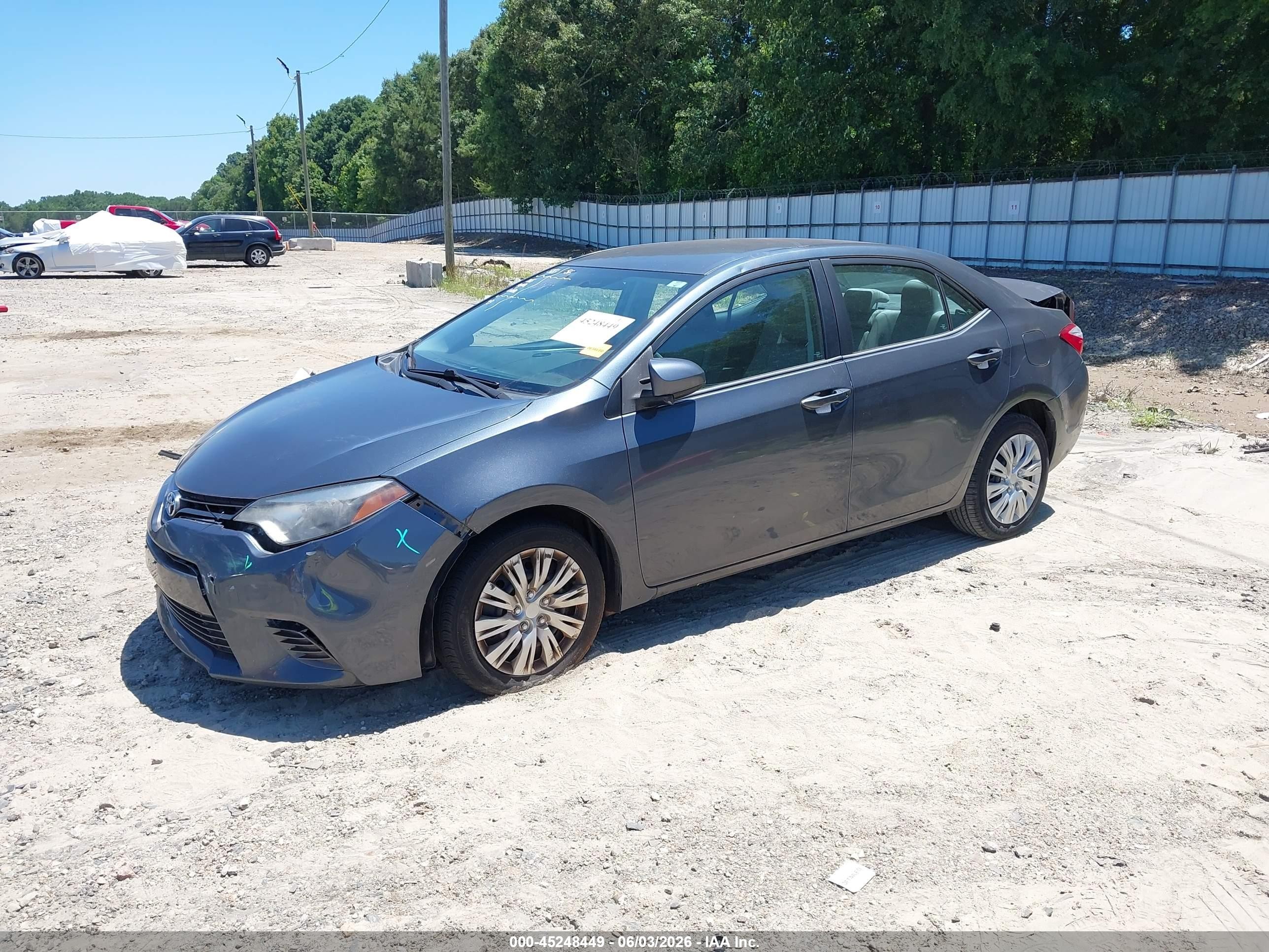 2015 Toyota Corolla Le Gray vin: 2T1BURHE5FC417890