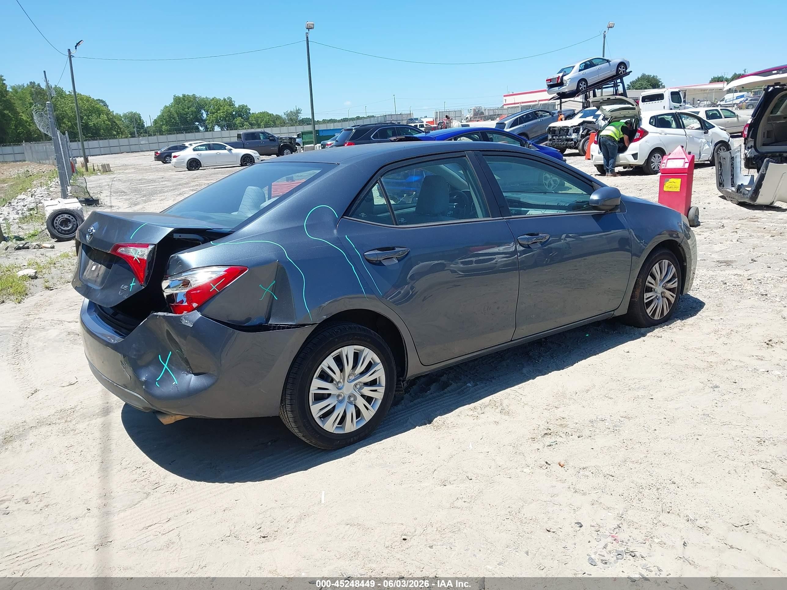2015 Toyota Corolla Le Gray vin: 2T1BURHE5FC417890