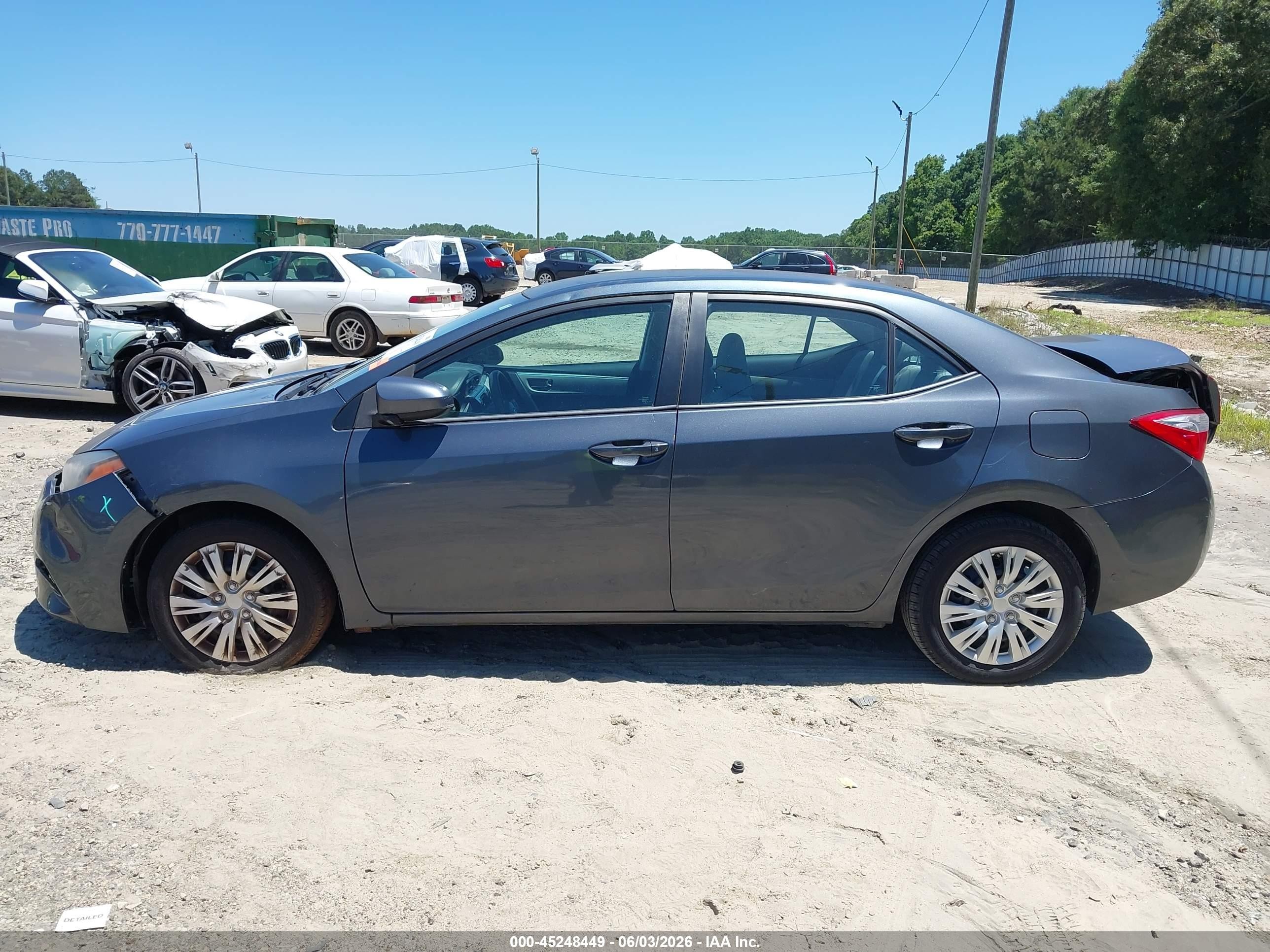 2015 Toyota Corolla Le Gray vin: 2T1BURHE5FC417890