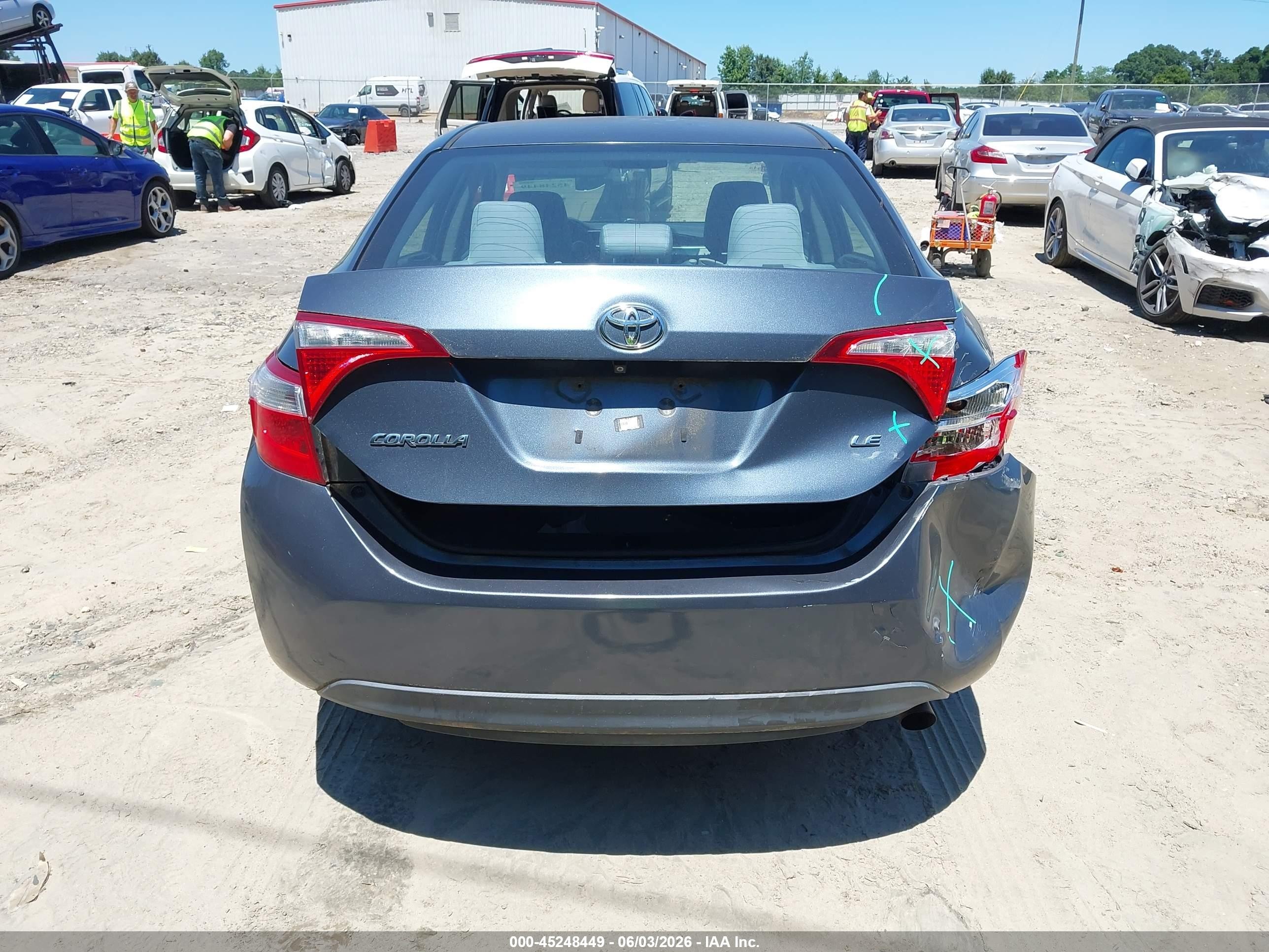 2015 Toyota Corolla Le Gray vin: 2T1BURHE5FC417890