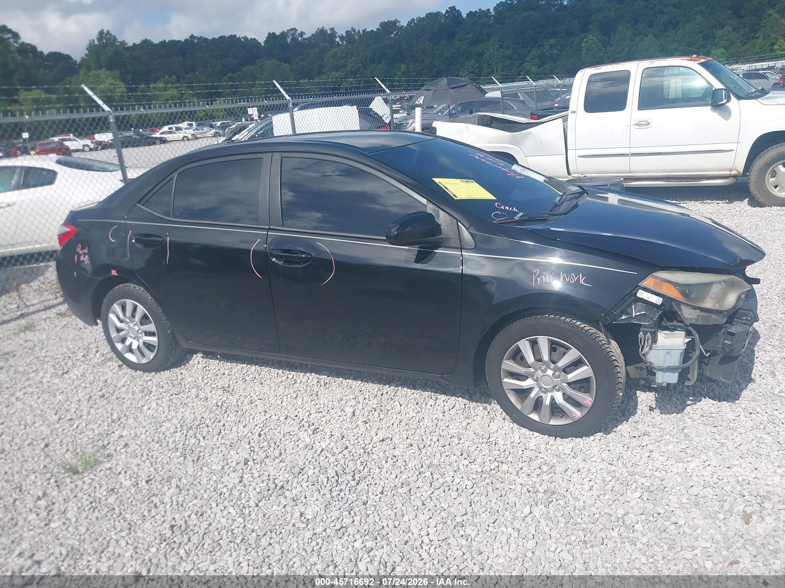 2015 Toyota Corolla Le Черный vin: 2T1BURHE5FC426198