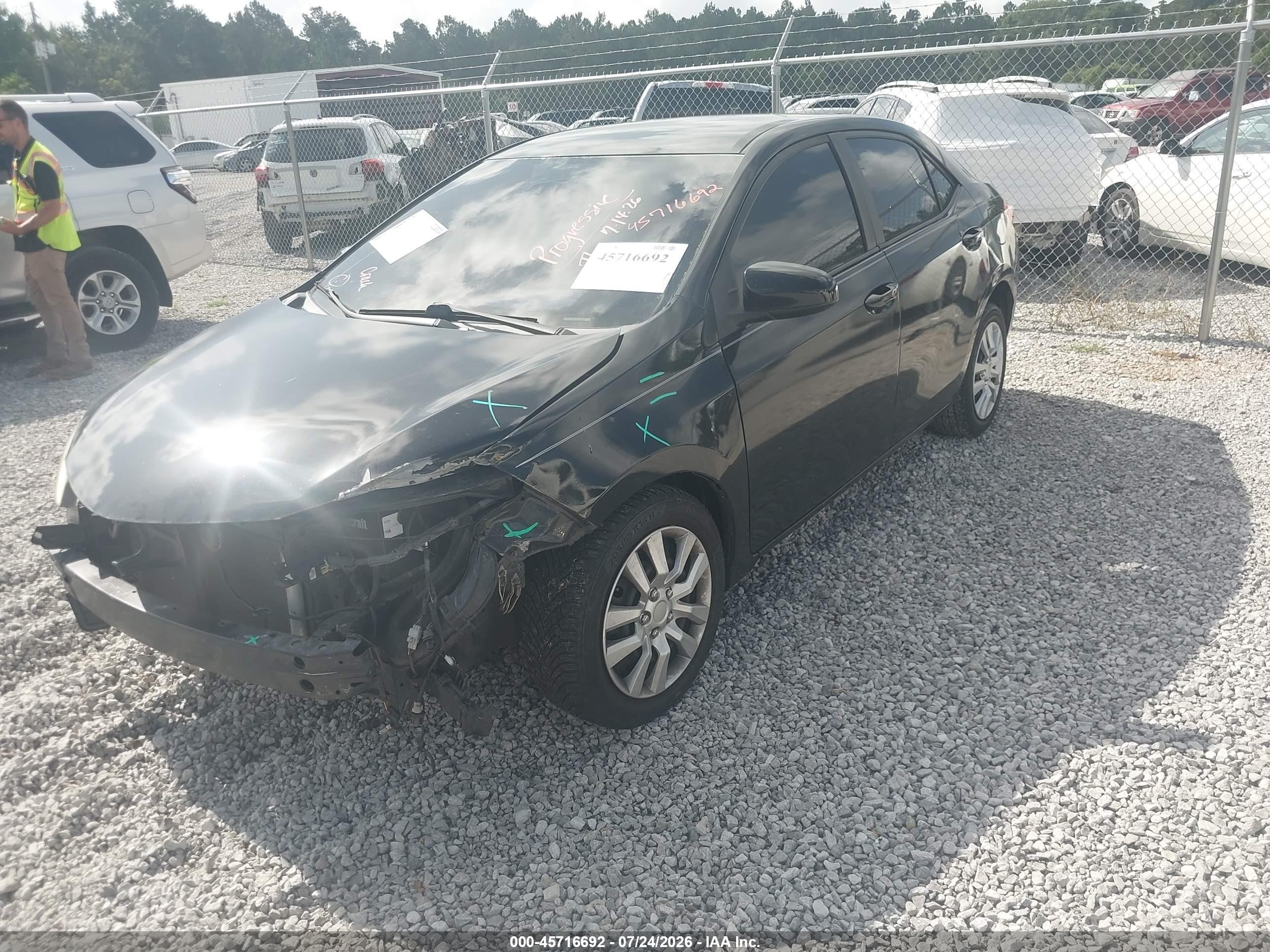 2015 Toyota Corolla Le Черный vin: 2T1BURHE5FC426198