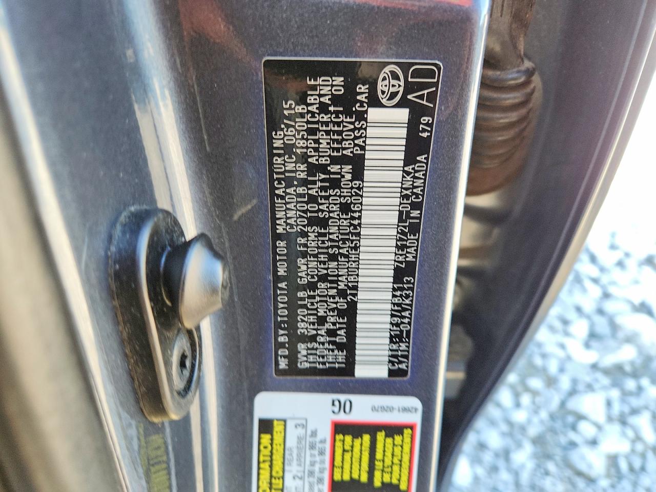 2015 Toyota Corolla Le Серый vin: 2T1BURHE5FC446029