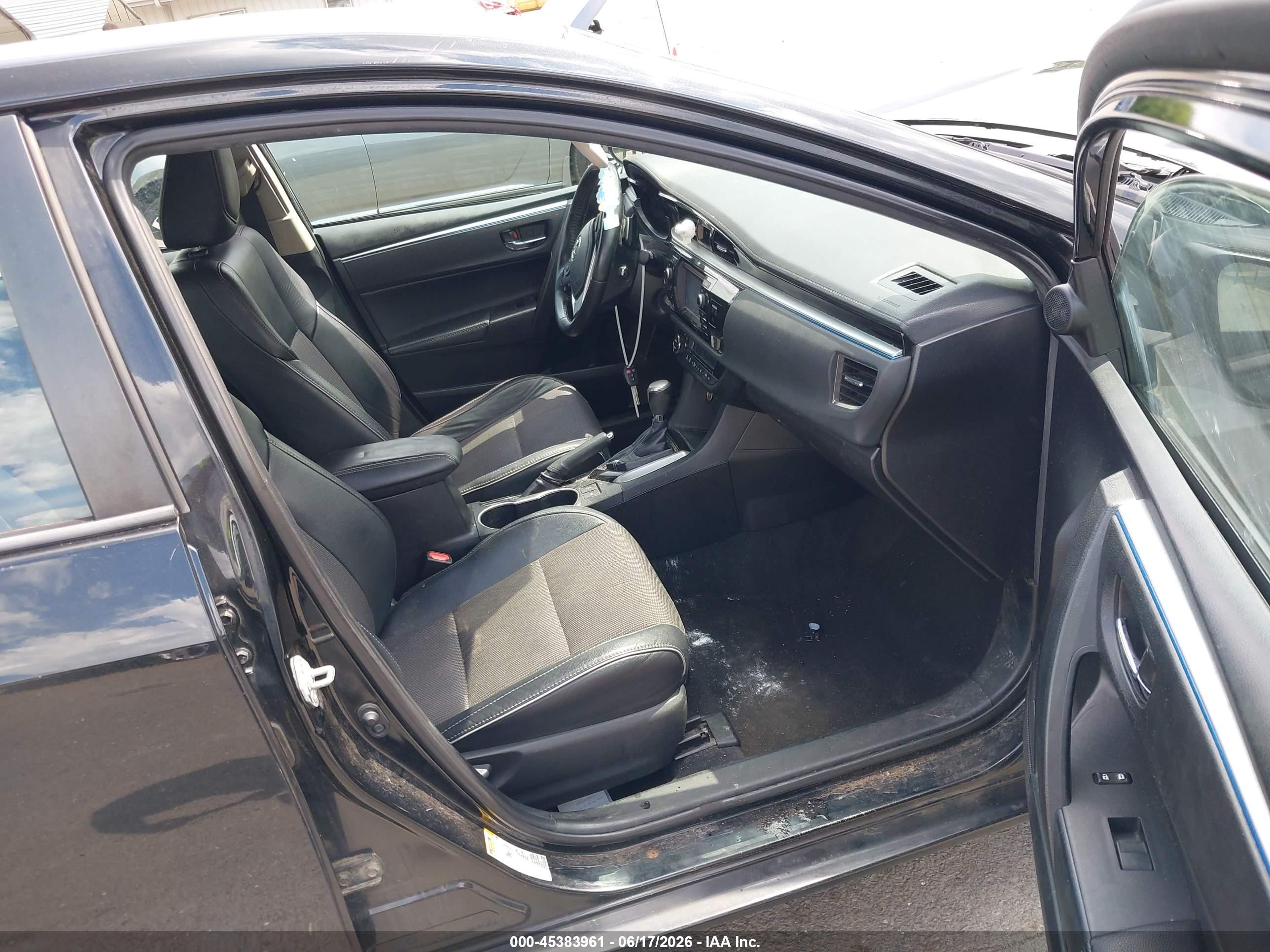2015 Toyota Corolla S Plus Black vin: 2T1BURHE5FC448041