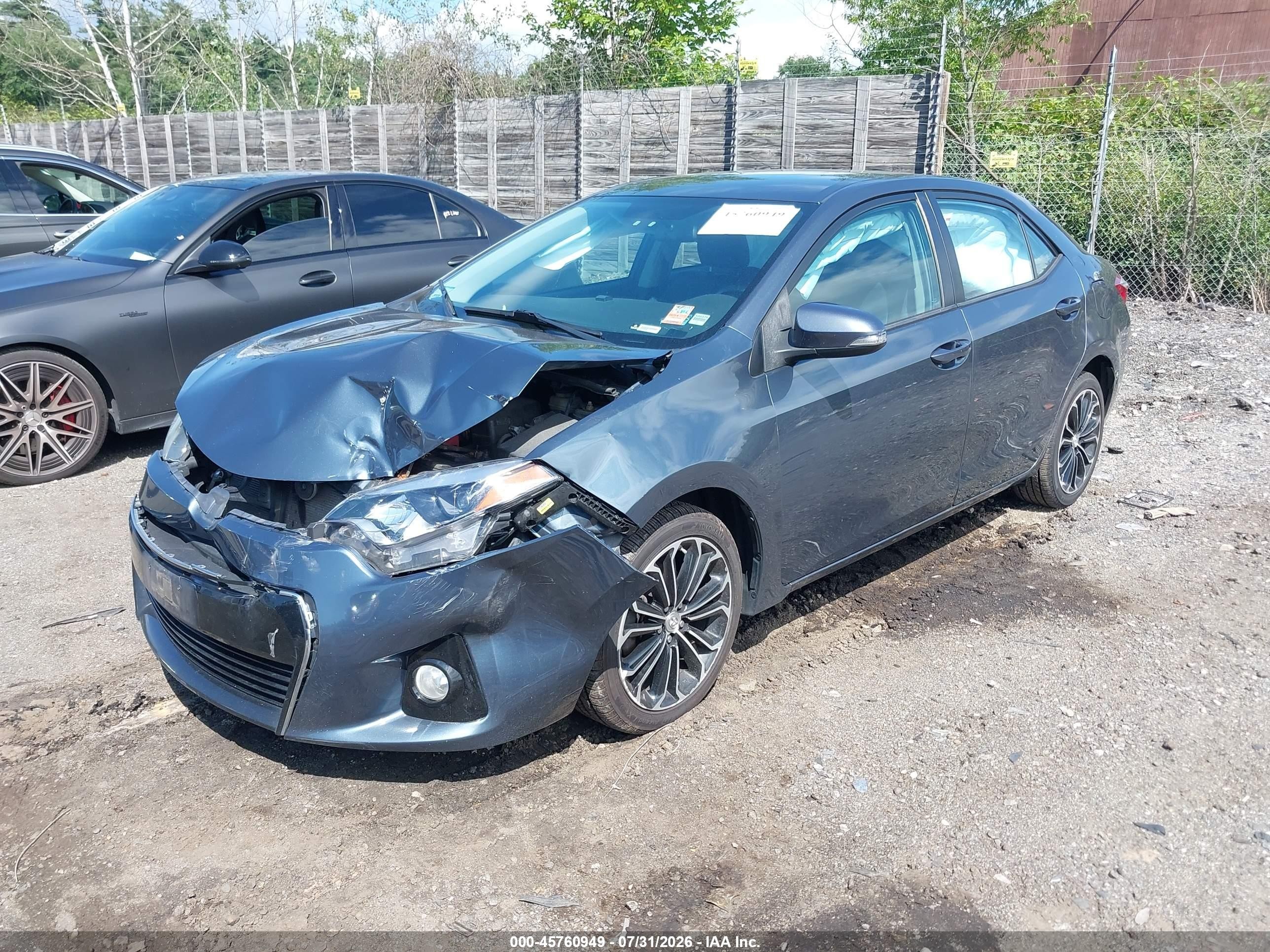 2015 Toyota Corolla S Plus Gray vin: 2T1BURHE5FC448704