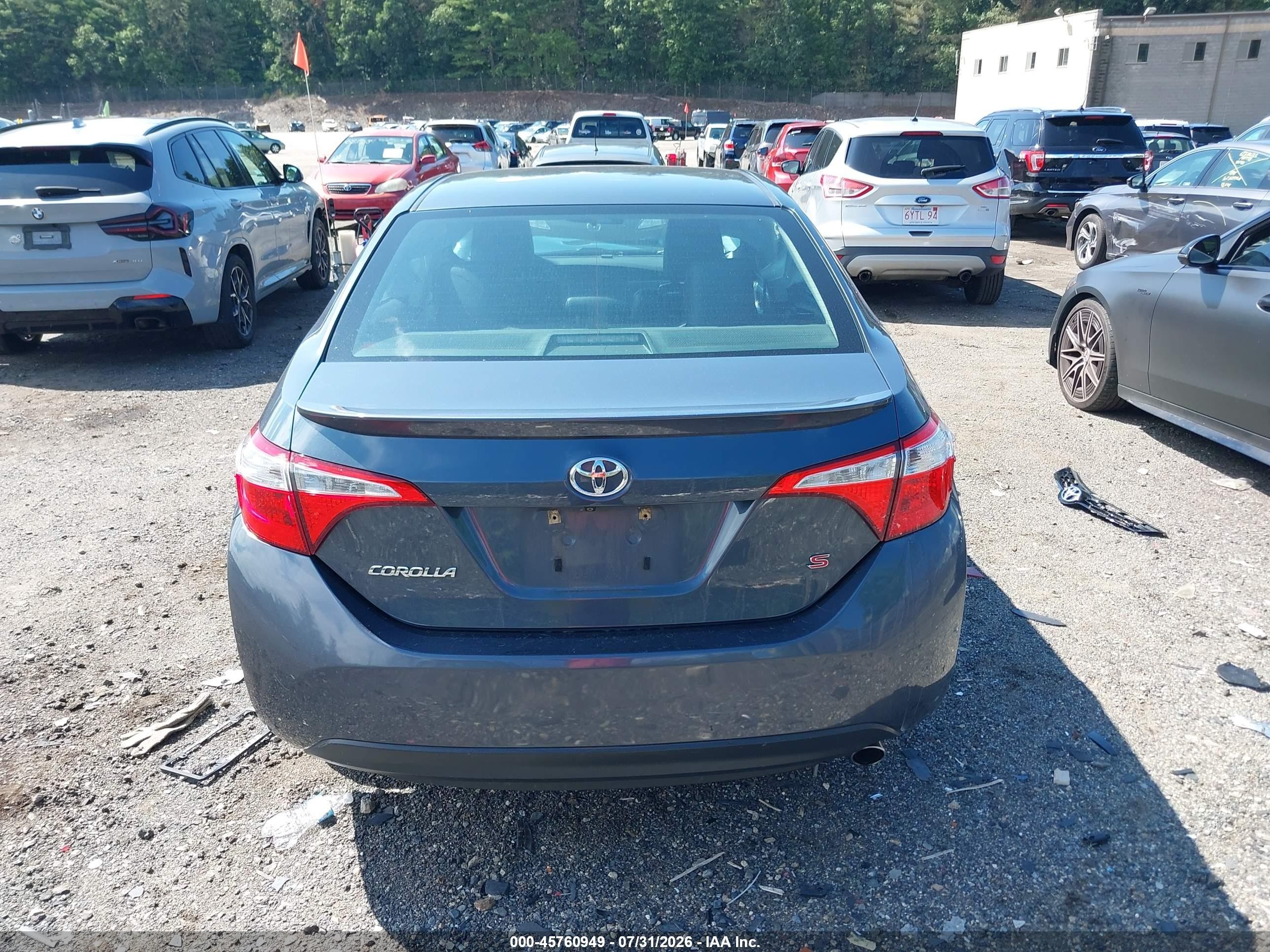 2015 Toyota Corolla S Plus Gray vin: 2T1BURHE5FC448704