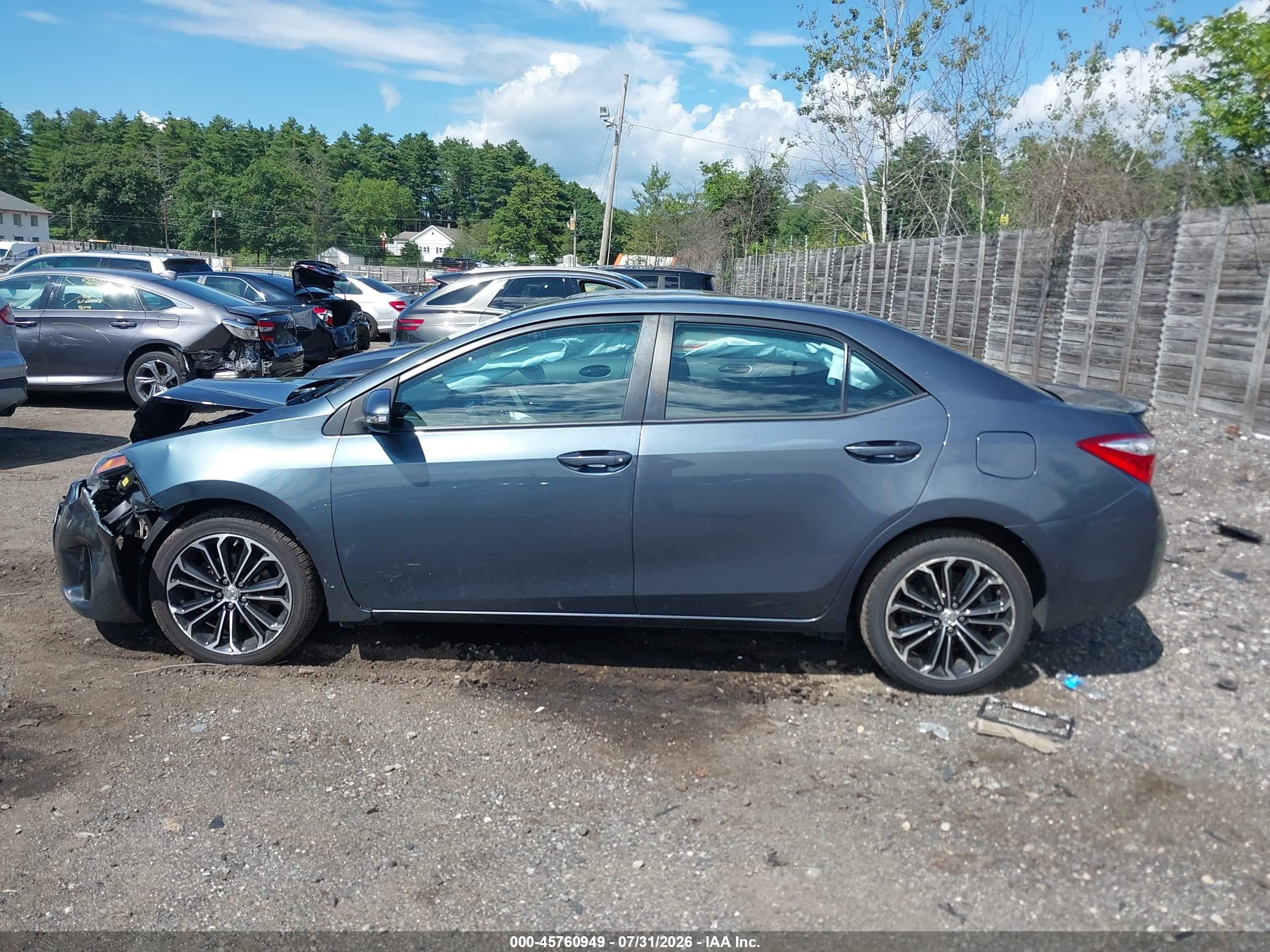2015 Toyota Corolla S Plus Gray vin: 2T1BURHE5FC448704