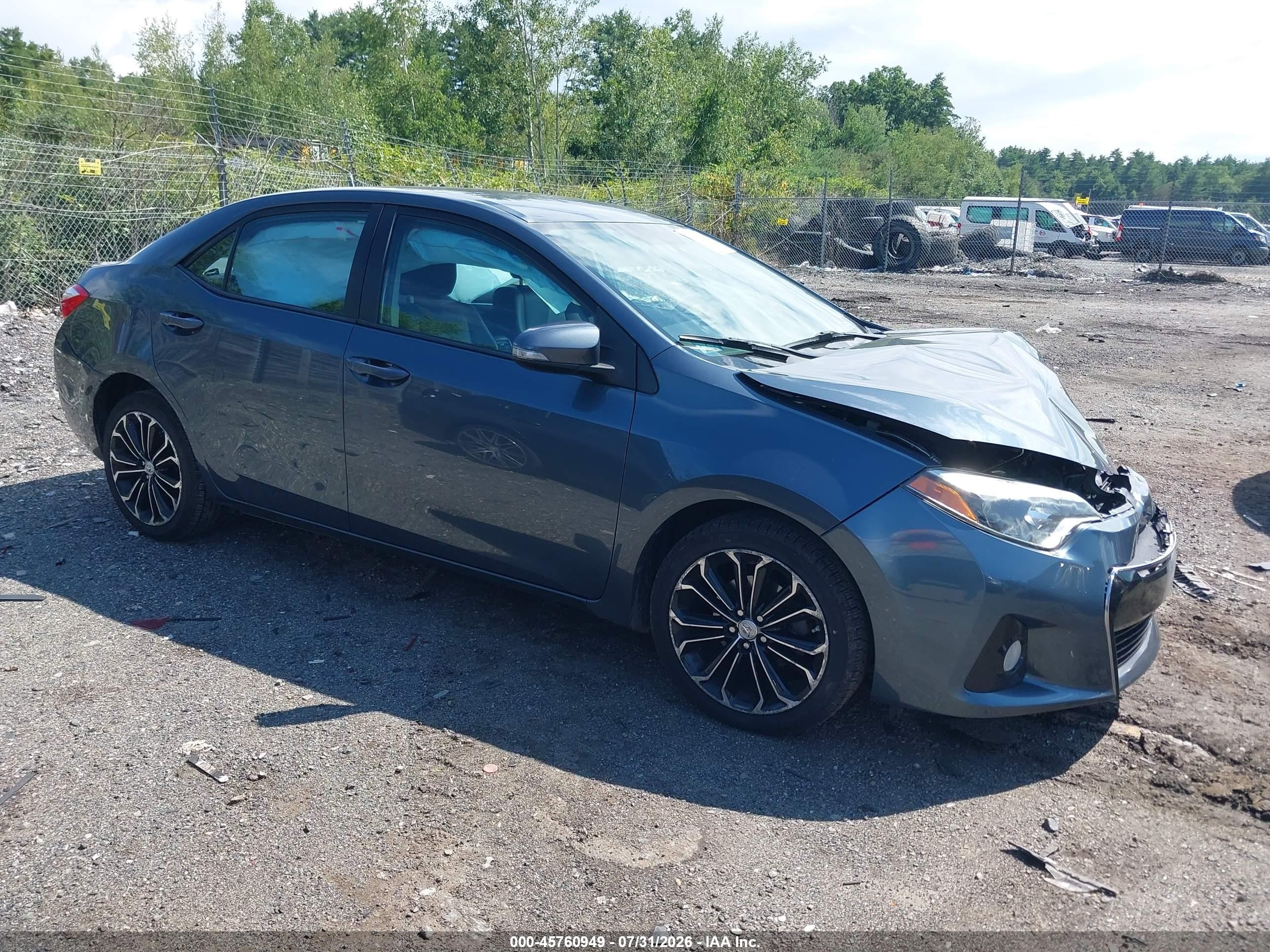 2015 Toyota Corolla S Plus Gray vin: 2T1BURHE5FC448704