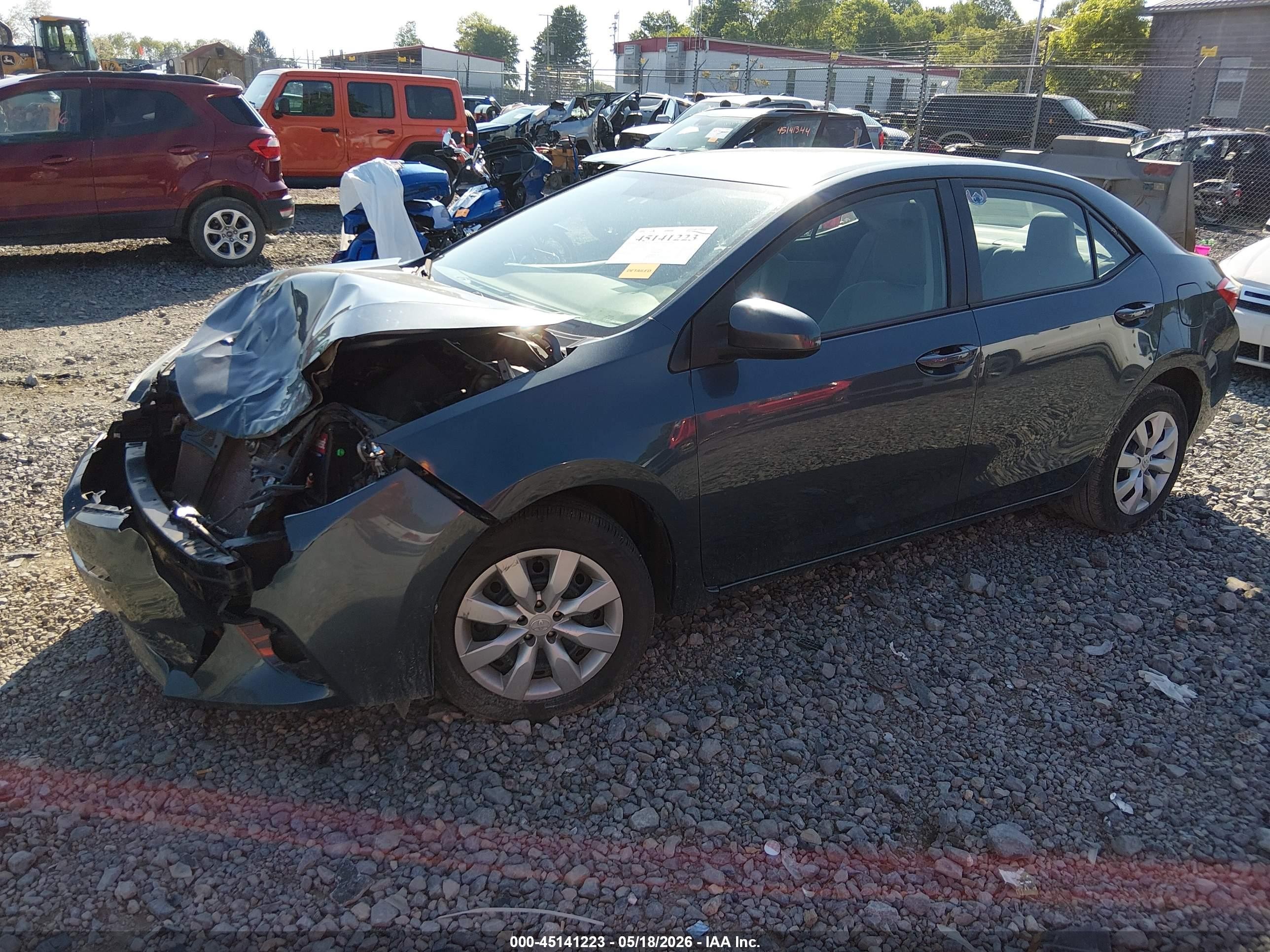 2015 Toyota Corolla Le Gray vin: 2T1BURHE5FC460206