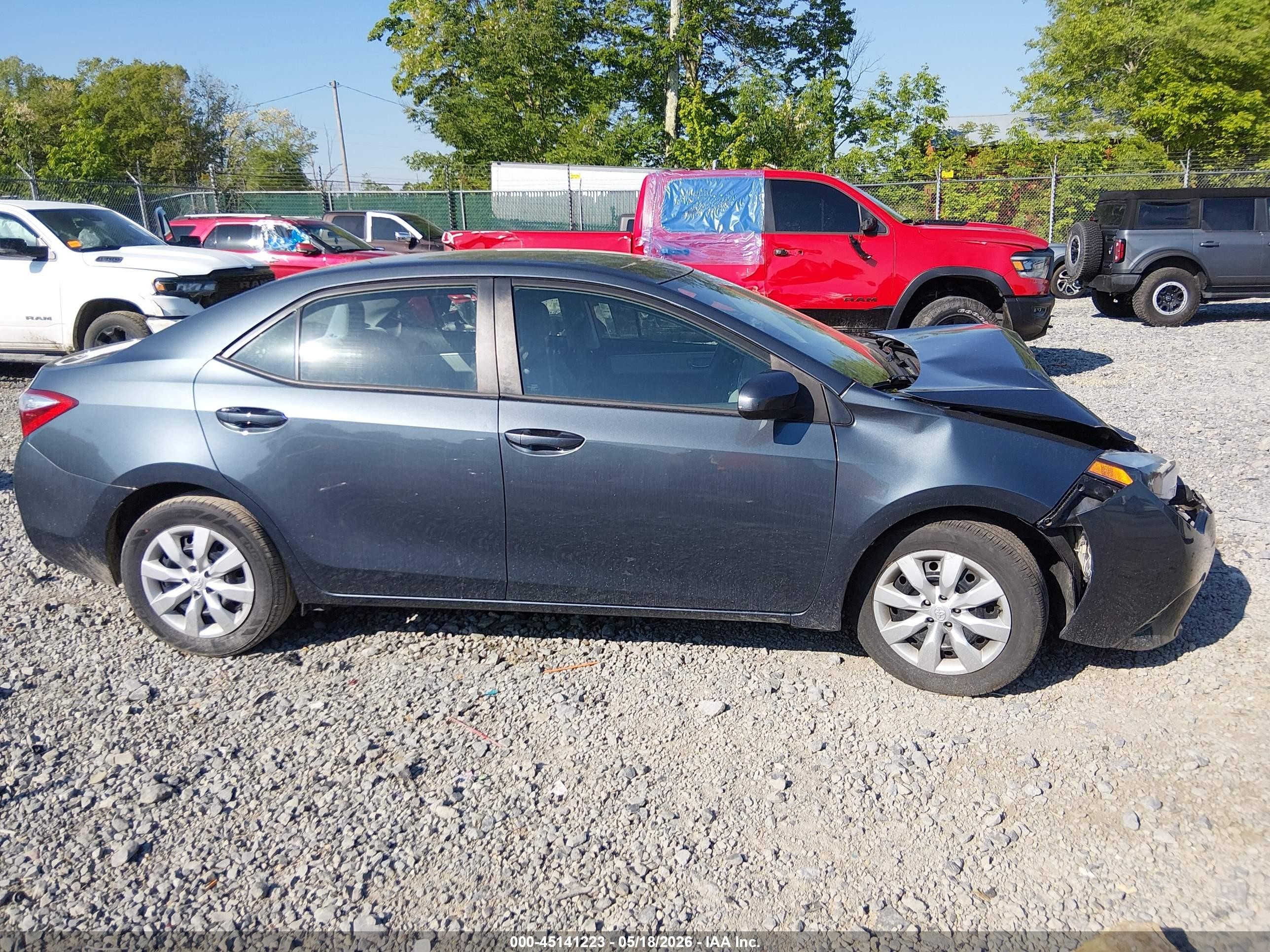 2015 Toyota Corolla Le Gray vin: 2T1BURHE5FC460206