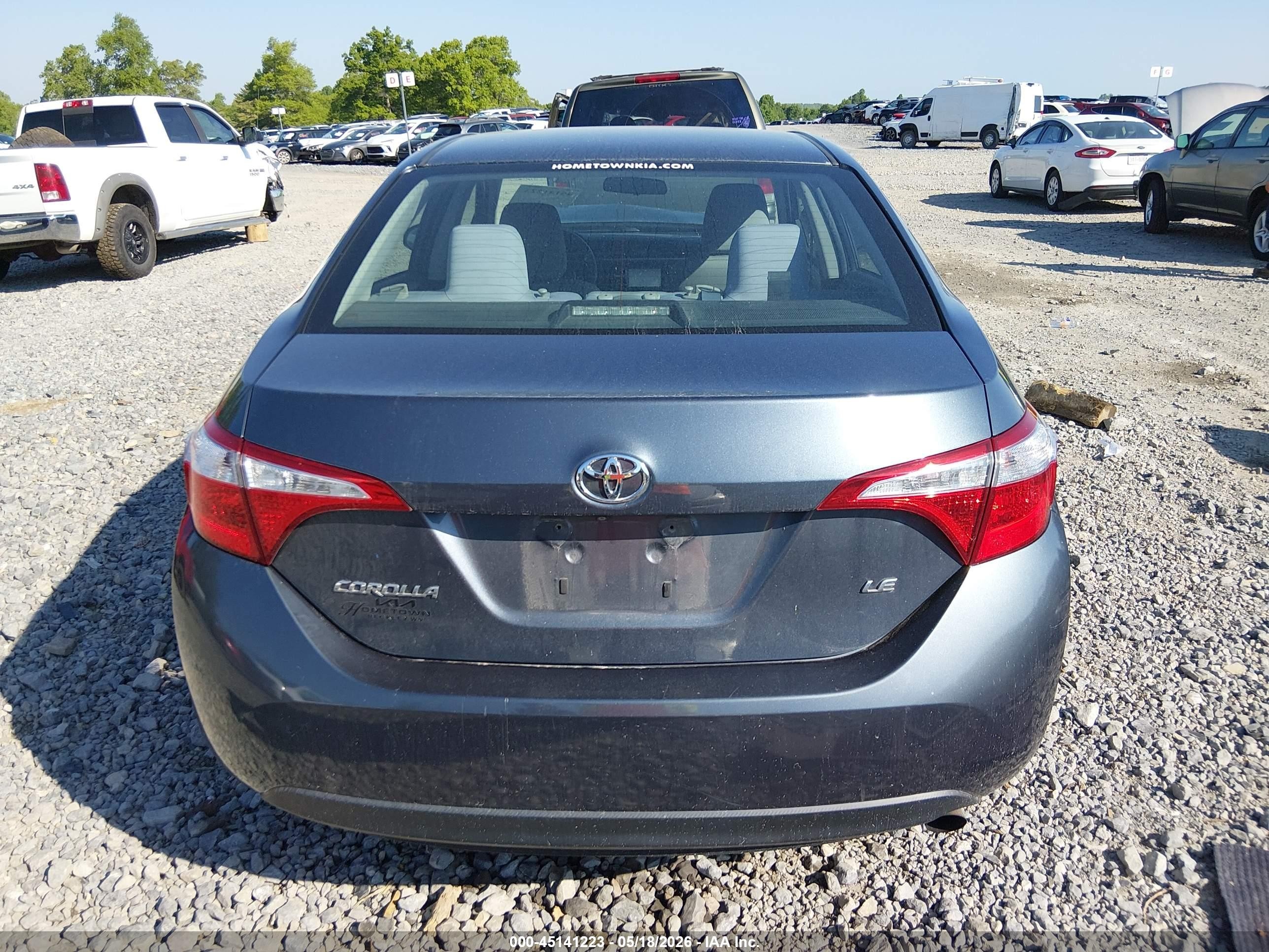 2015 Toyota Corolla Le Gray vin: 2T1BURHE5FC460206