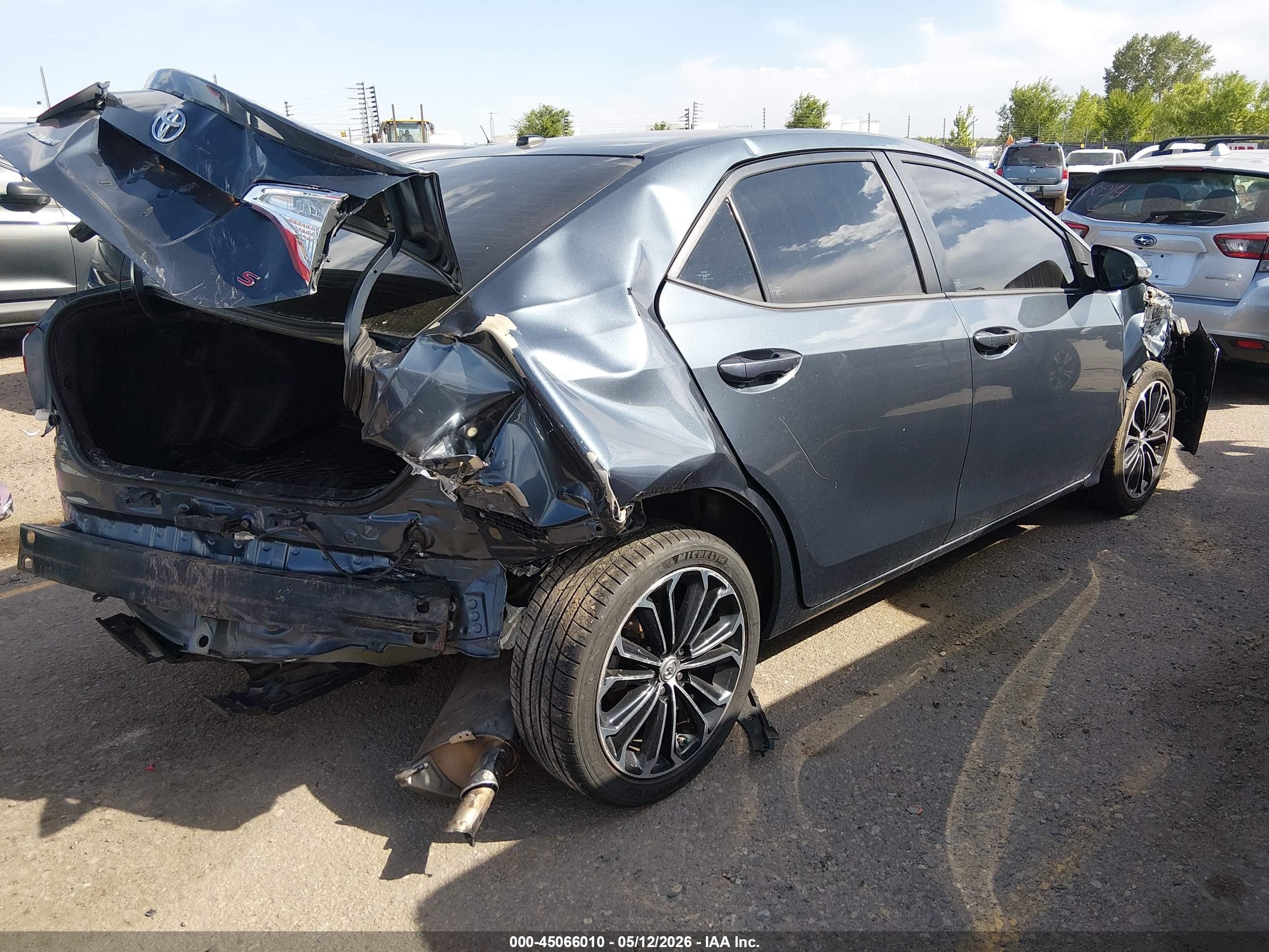 2015 Toyota Corolla S Plus Gray vin: 2T1BURHE5FC463378