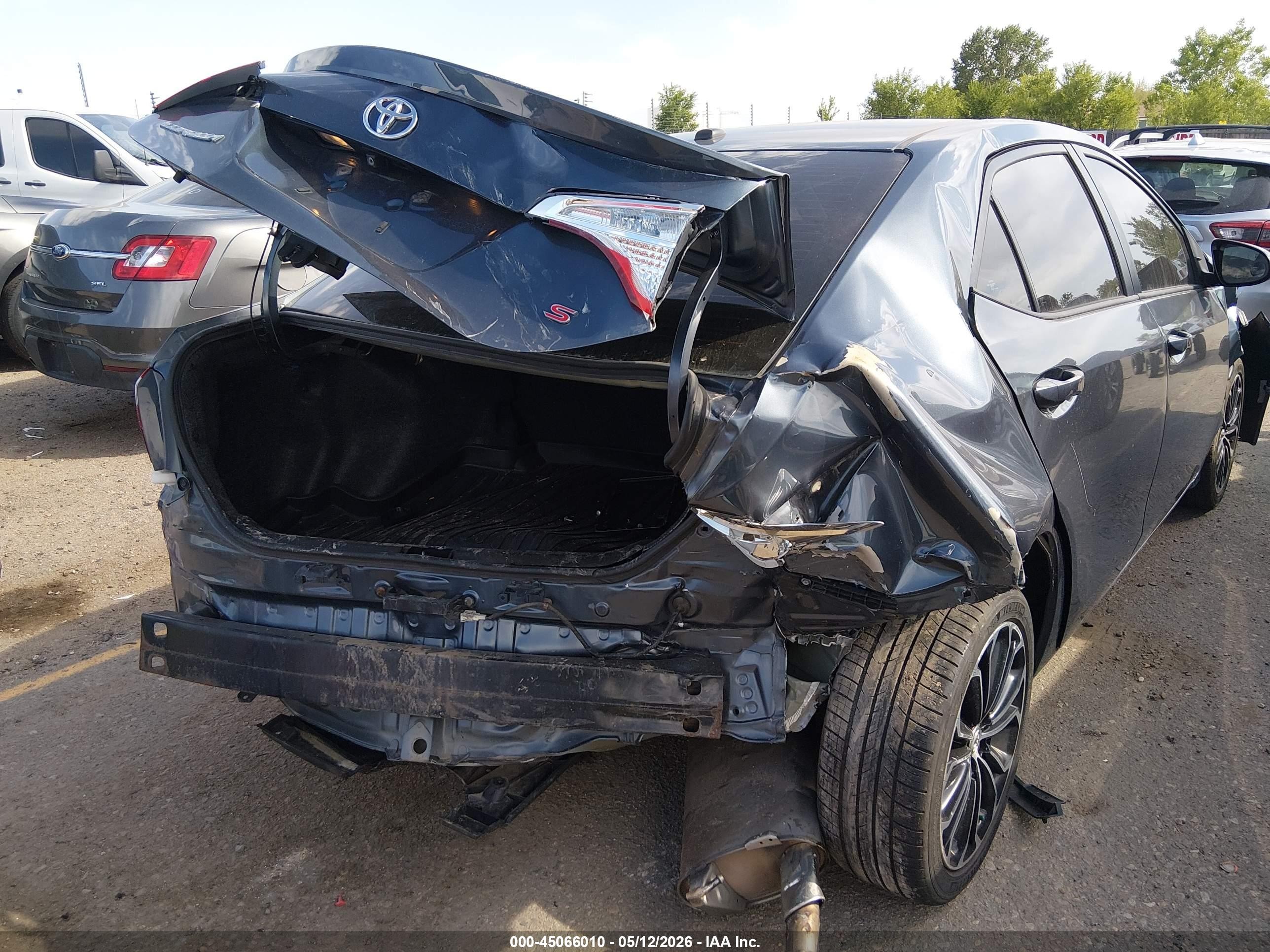 2015 Toyota Corolla S Plus Gray vin: 2T1BURHE5FC463378