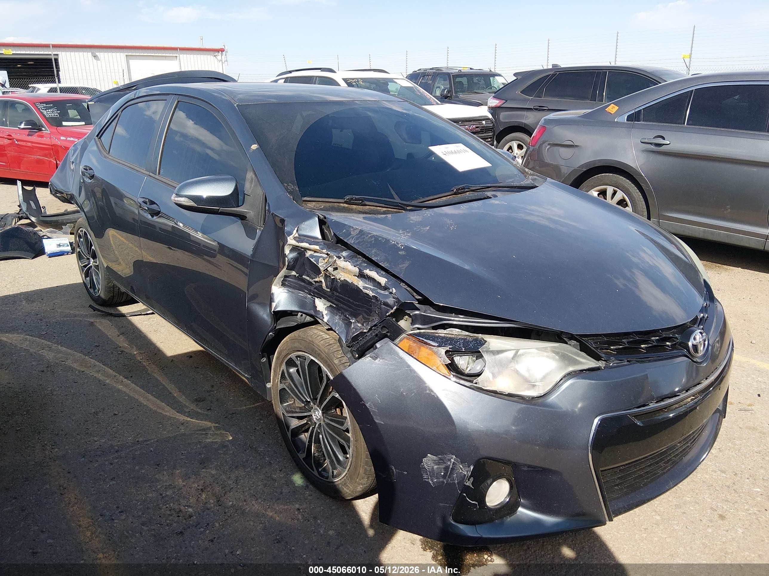 2015 Toyota Corolla S Plus Gray vin: 2T1BURHE5FC463378