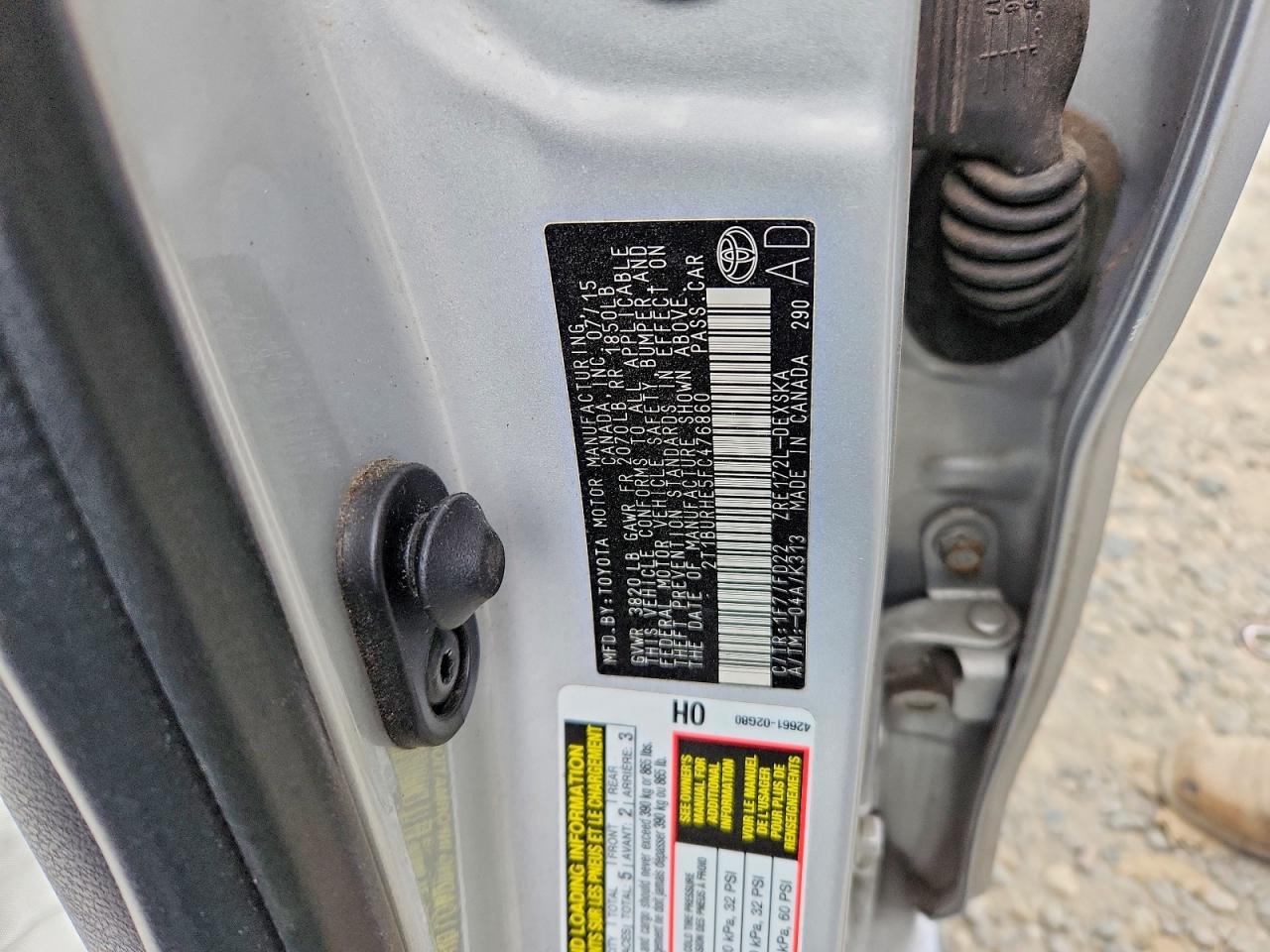 2015 Toyota Corolla S Plus Silver vin: 2T1BURHE5FC476860