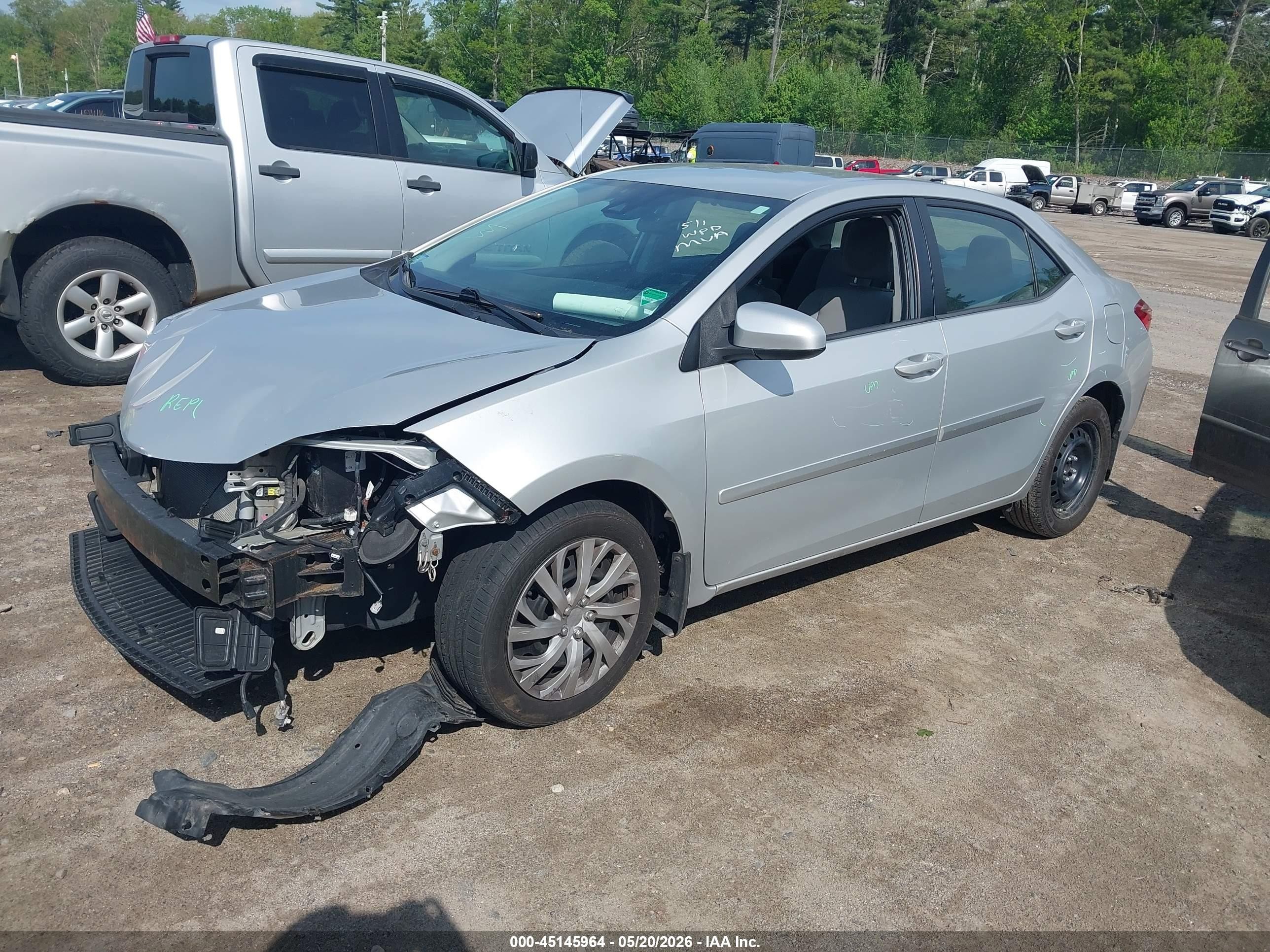 2017 Toyota Corolla Le Silver vin: 2T1BURHE5HC959350