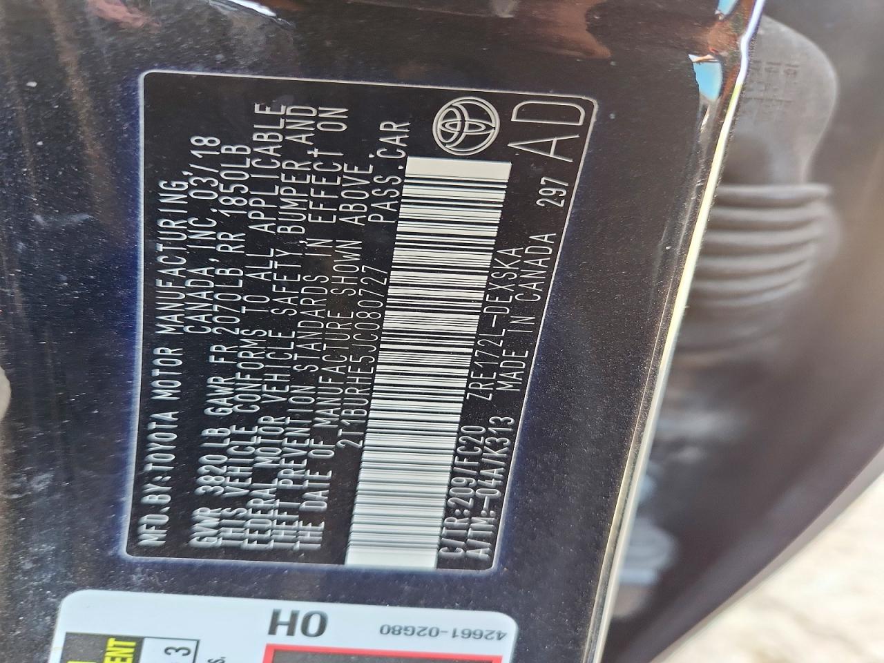 2018 Toyota Corolla Se Black vin: 2T1BURHE5JC080727