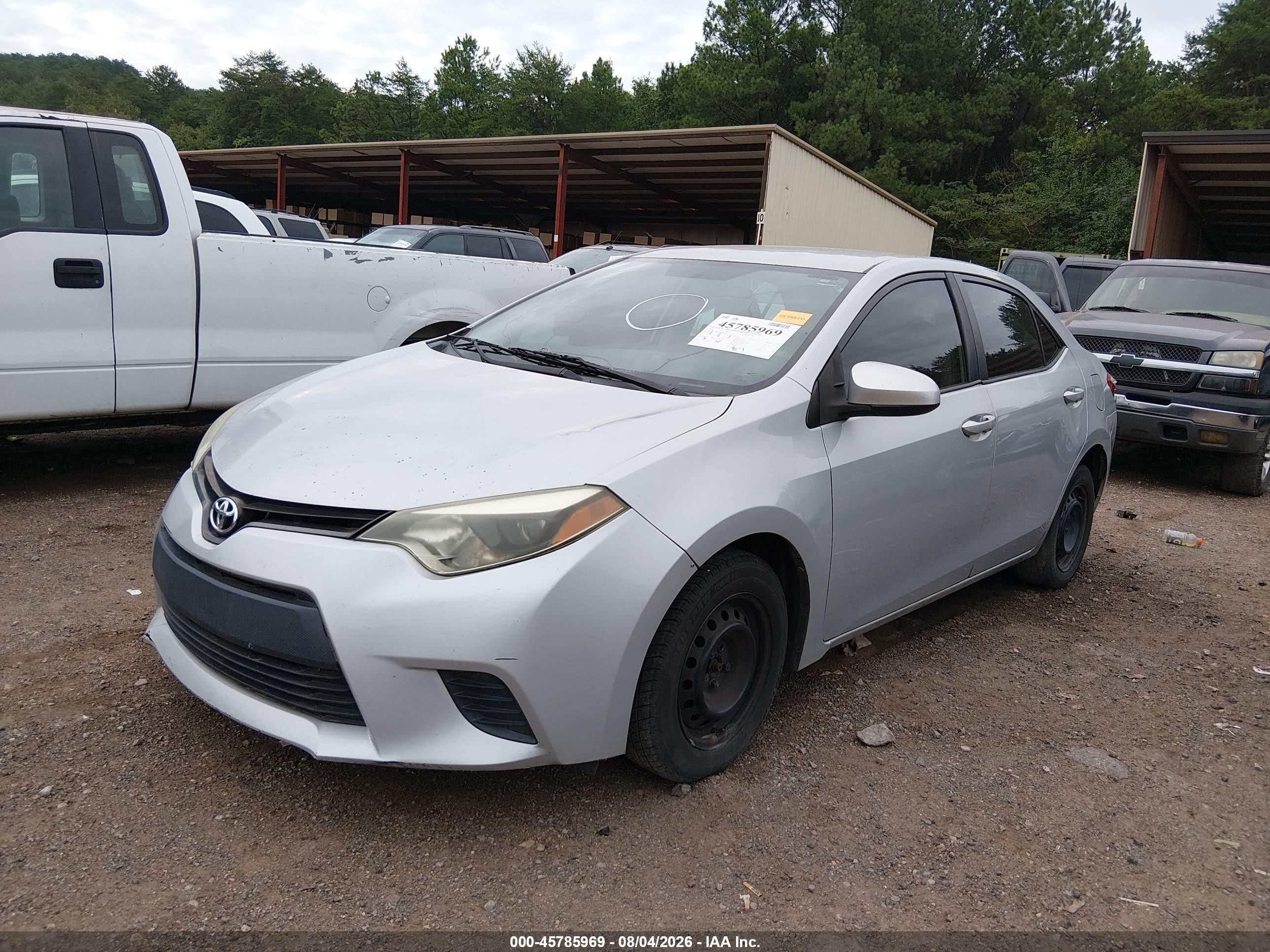 2014 Toyota Corolla L Серебряный vin: 2T1BURHE6EC030974