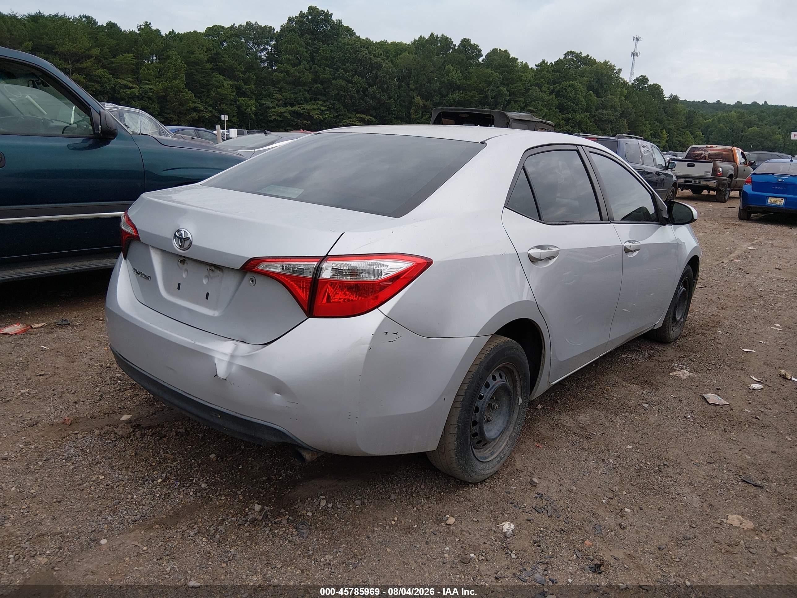 2014 Toyota Corolla L Серебряный vin: 2T1BURHE6EC030974